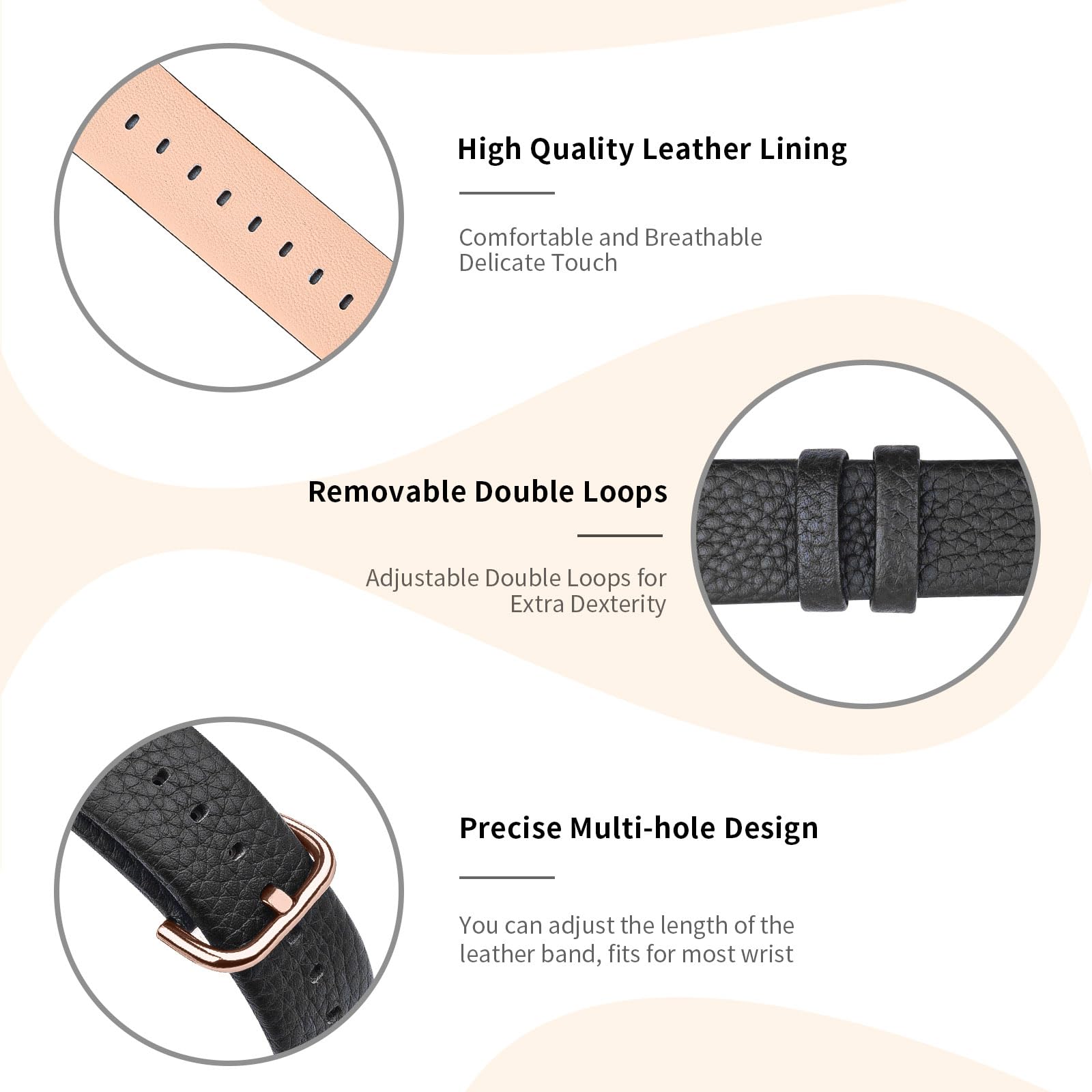 Fullmosa Leather Band Compatible With Apple Watch Band 42Mm 44Mm 45Mm 46Mm 49Mm, Genuine Leather Replacement Strap For Iwatch Ul