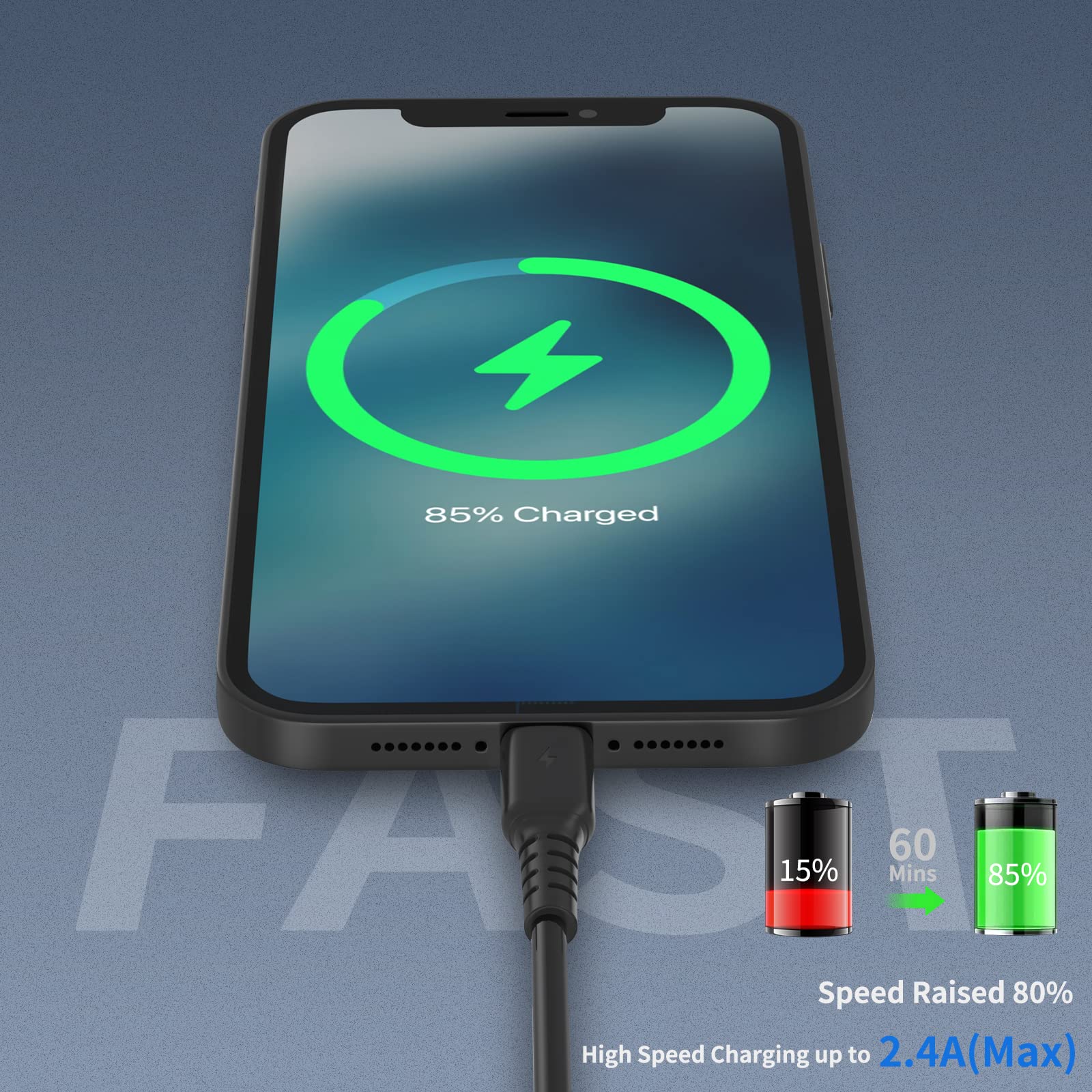 1Ft Iphone Charger Cord, 5Pack Apple Short Usb A To Lightning Cable 12 Inch, Mfi Certified Apple Charger Cable Fast Charging For