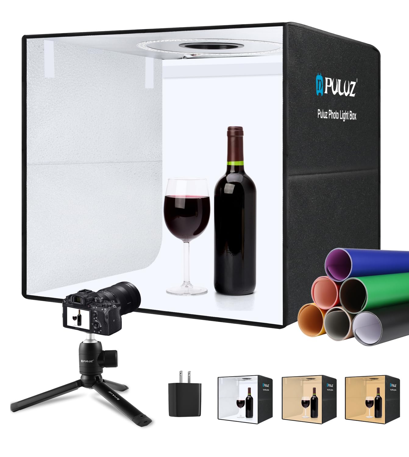 Puluz Light Box For Product Photography, 20''X20'' Portable Photo Studio Large Photo Booth Lightbox Jewelry Food Photography Pic