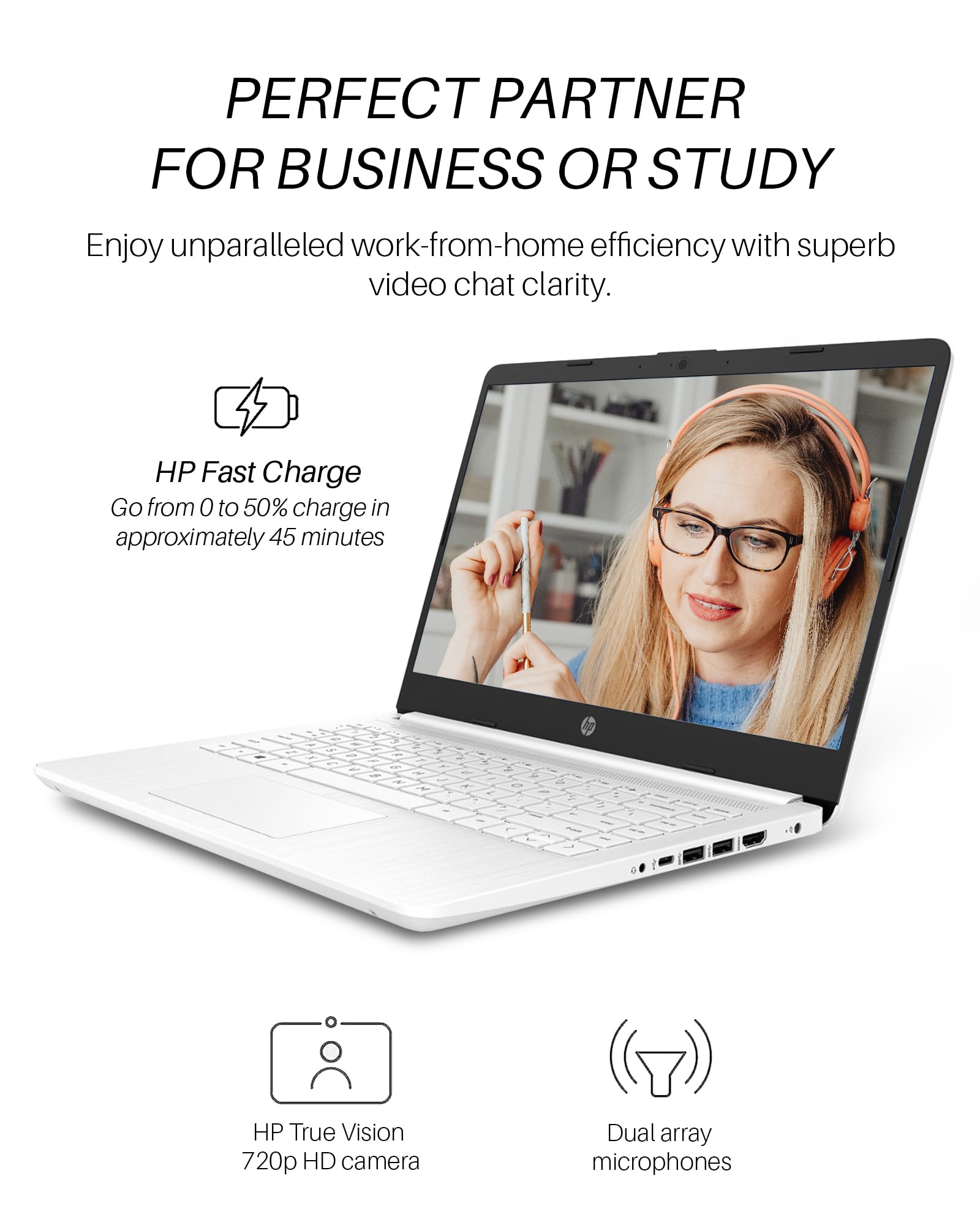 Hp Stream 14 Inch Laptop For Student And Business, Intel Quad-Core N4120 Processor, 8Gb Ram, 64Gb Emmc, 1-Year Office 365, Webca