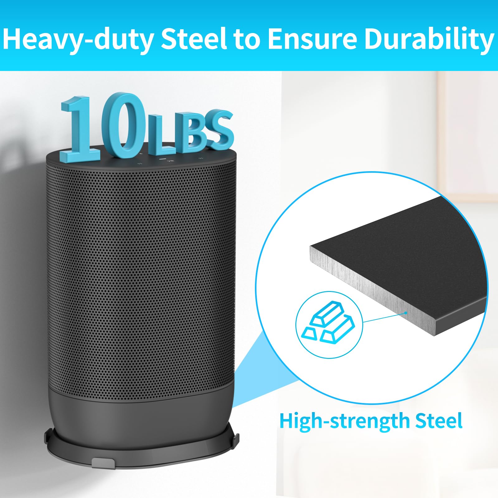 Yibracki Heavy Duty Wall Mount Bracket For Sonos Move 2 And Move Mount Indoor/Outdoor Easy To Install Speaker Mount, Black