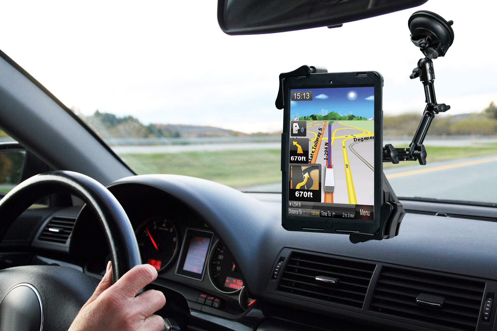 Custom Suction Mount - Cta Custom Angle-Adjustable Flex Suction Mount That Sticks To Flat Surfaces For Ipad 10Th Gen 10.9 - Ipad