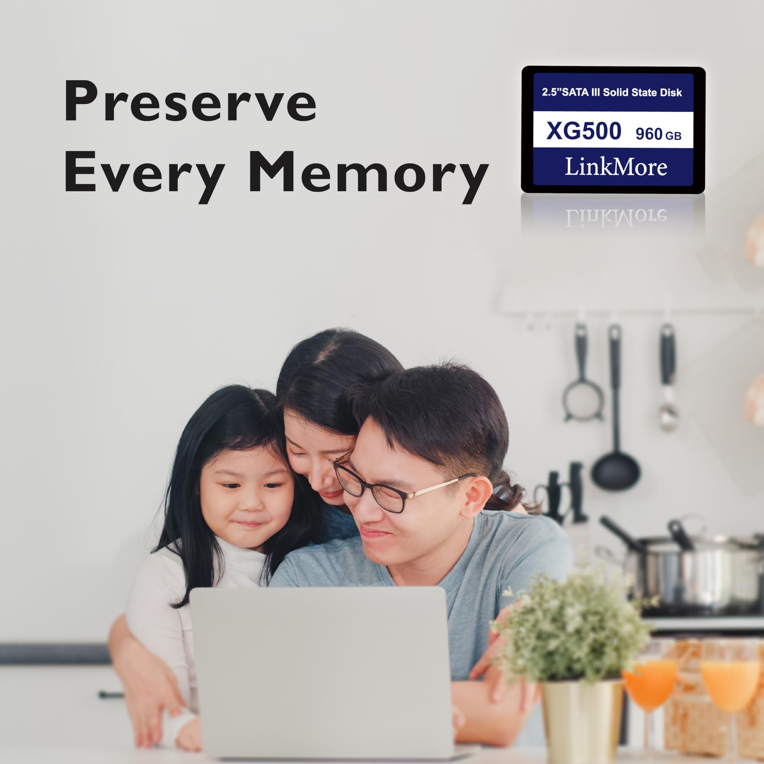 Linkmore Xg500 960Gb 2.5'' Sata Iii (6Gb/S) Internal Ssd, Solid State Drive, Read Speed Up To 550Mb/S, 2.5 Inch For Laptop And P