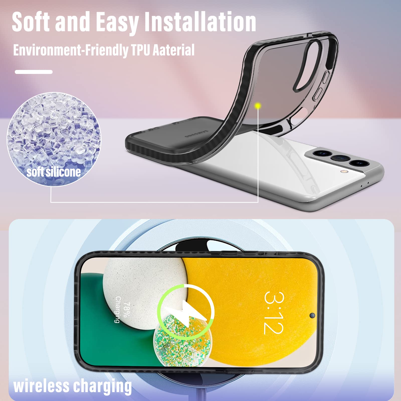 Toycamp Case For Samsung Galaxy S21, Ufo Cool Cartoon Design For Men Boys Girls Teens Cute Case, (6.2 Inch), Black