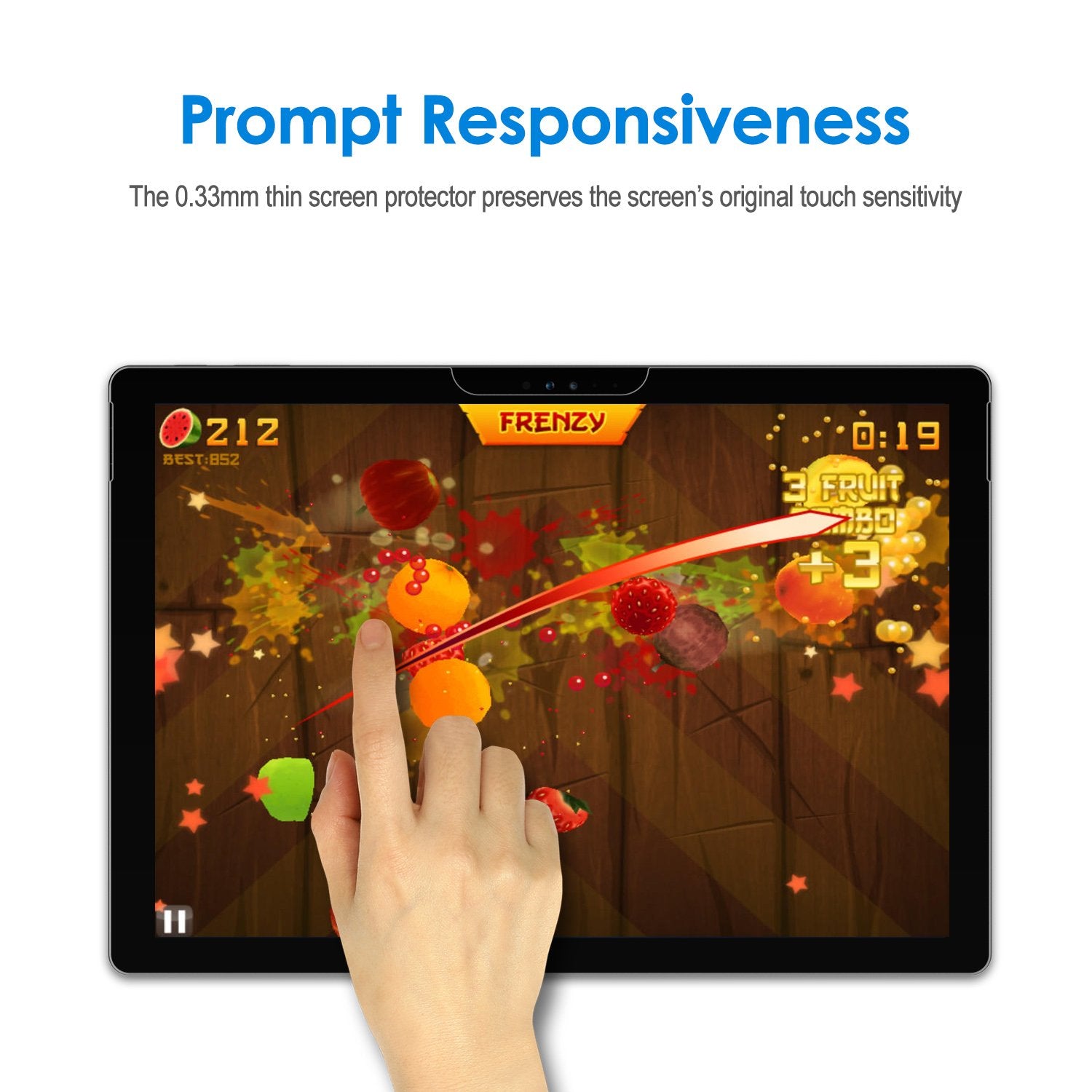 Jetech Screen Protector For Microsoft Surface Pro 6/5/4, Tempered Glass Film