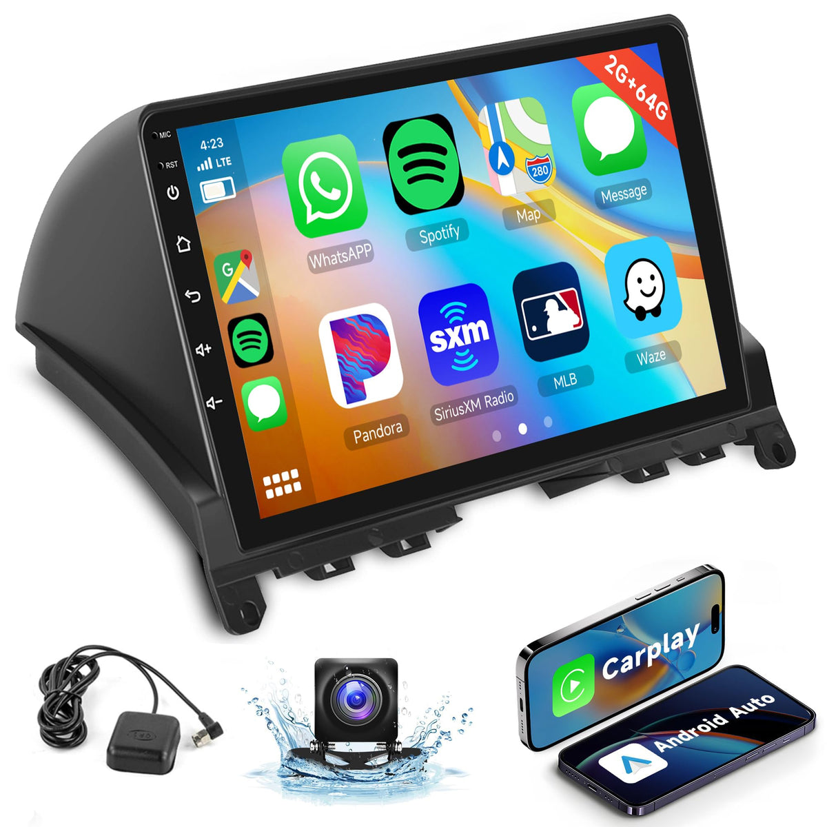 2G 64G Android Car Stereo Radio Carplay For Mercedes Benz C-Class C180 C200 C230 C250 C300 C350 W204 S204 2006-2011, Rimoody 9 T