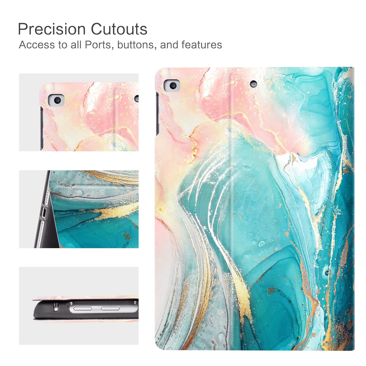 Ipad 5Th/6Th Generation Case,Ipad 9.7 Cover, Ipad Air 1/2 Case, Vimorco Premium Leather Folio Adjustable Stand Smart Cover With