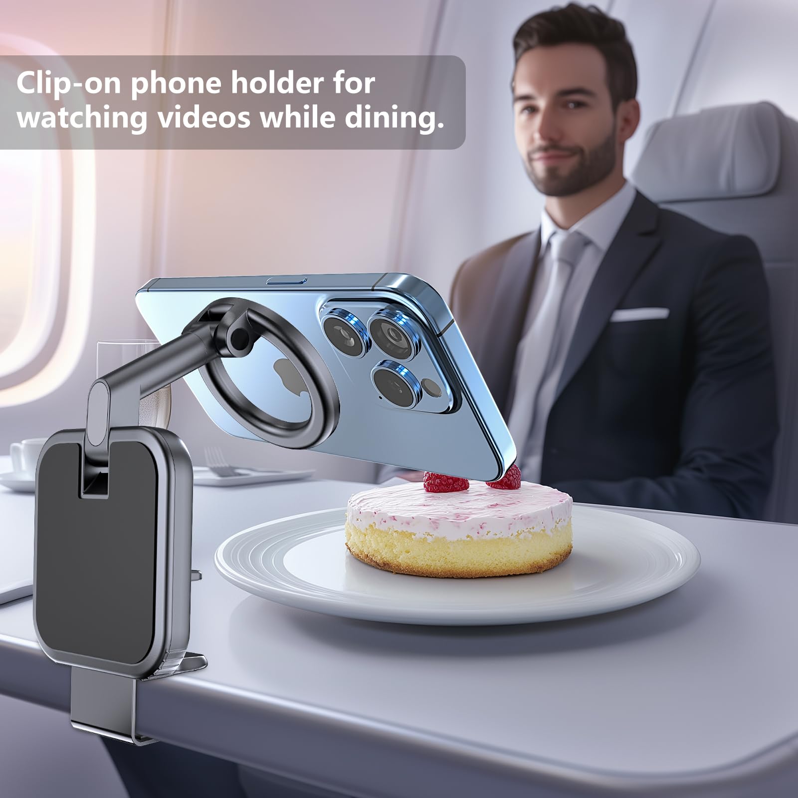 Scrwvess Airplane Phone Holder For Magnetic Accessories, Universal Flight Must Haves Travel Phone Holder Mount 2025 For Beach Va