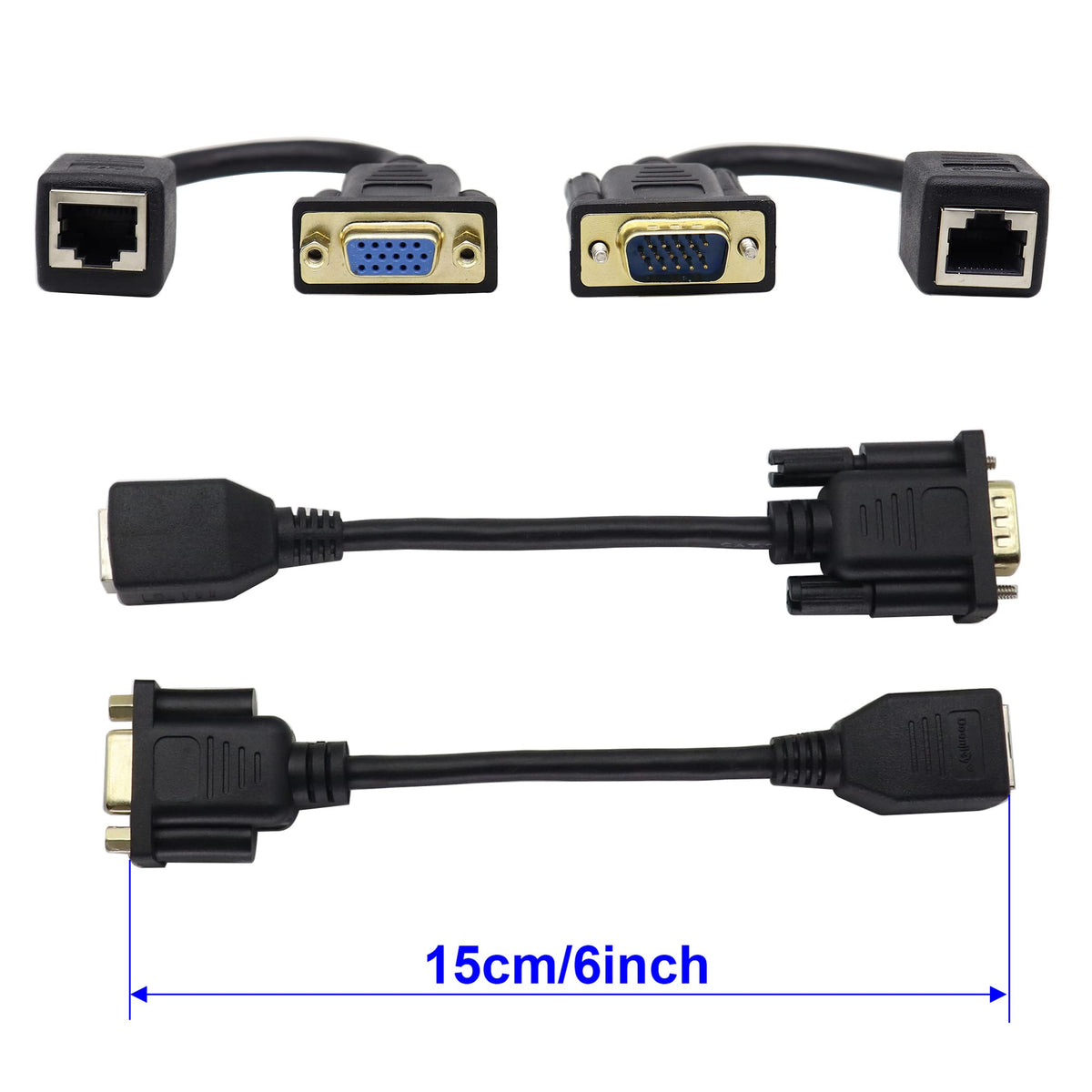 Wga Rj45 Zuyook Vga To Rj45 Adapter Cable Rj45 To Vga Cable, Vga 15 Pin Port ...