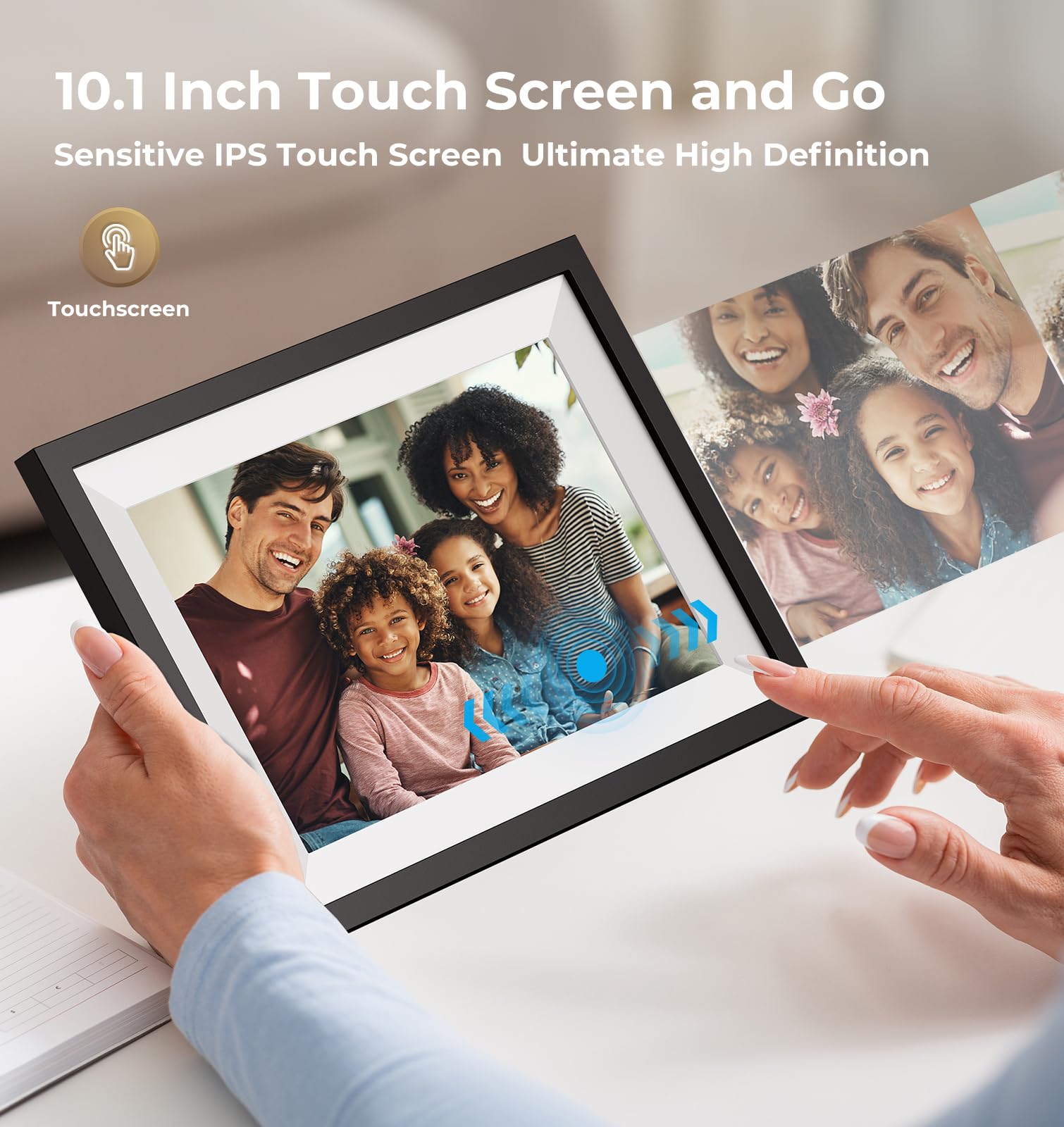 Frameo Digital Picture Frame Wi Fi 10.1Inch Smart Digital Photo Frame,Electronic Digital Picture Frames Load From Phone,1280X800