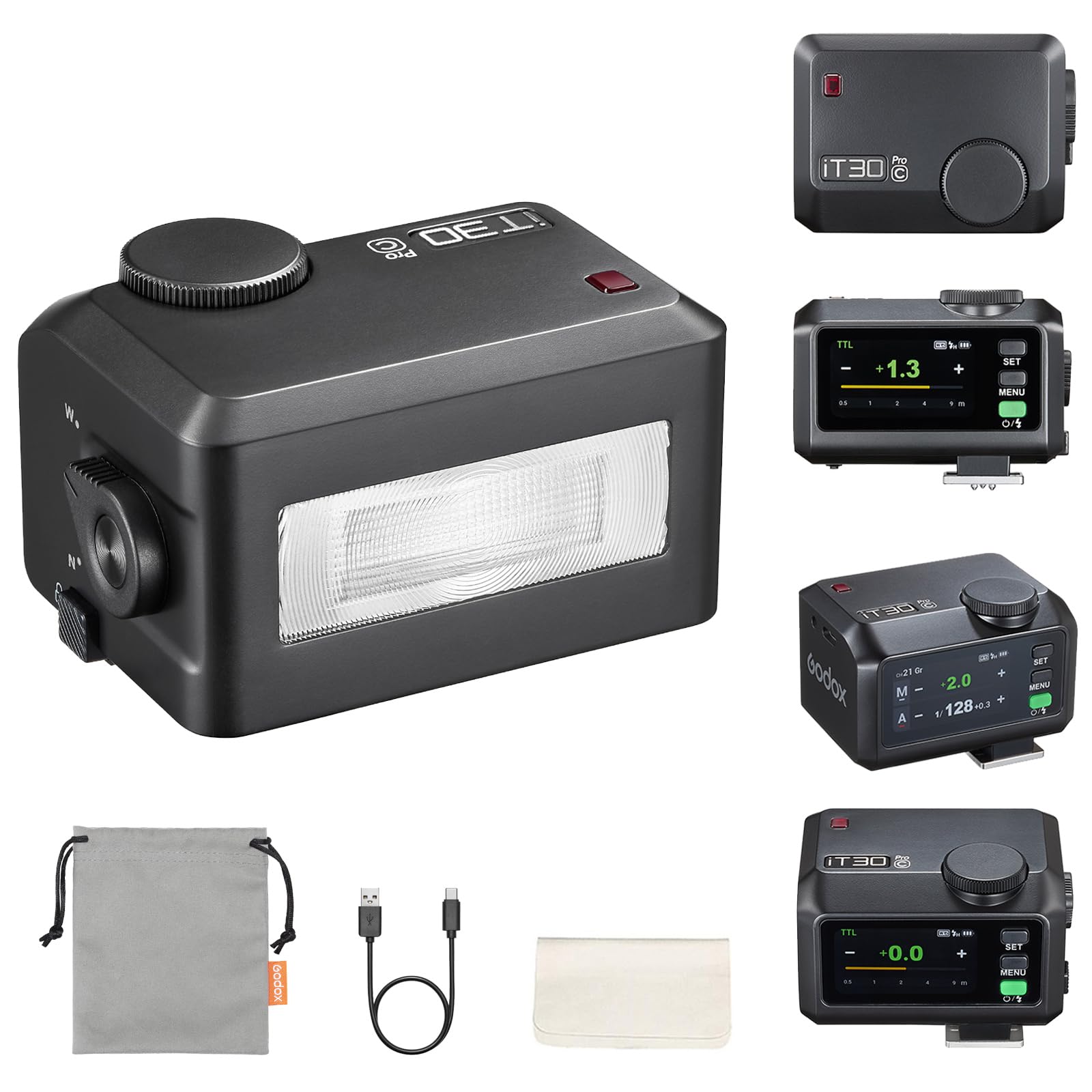 Godox iT30Pro-C iT30 Pro Flash for Canon, iT30Pro C Touchscreen Speedlite, Built-in Battery, 560 Full Power Flashes, 2.4G Wirele