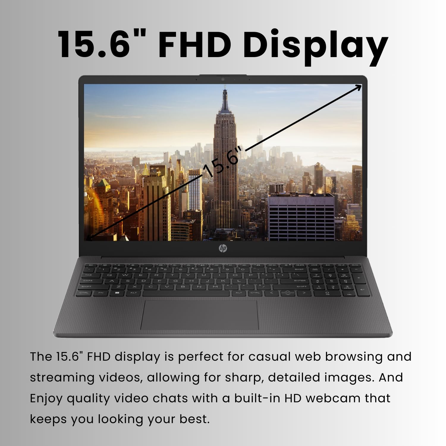 Hp 255 G10 15.6'' Fhd Business Laptop, Amd Ryzen 7 7730U, 64Gb Ram, 1Tb Pcie Ssd, Numeric Keypad, Webcam, Wi Fi 6, Hdmi, Windows