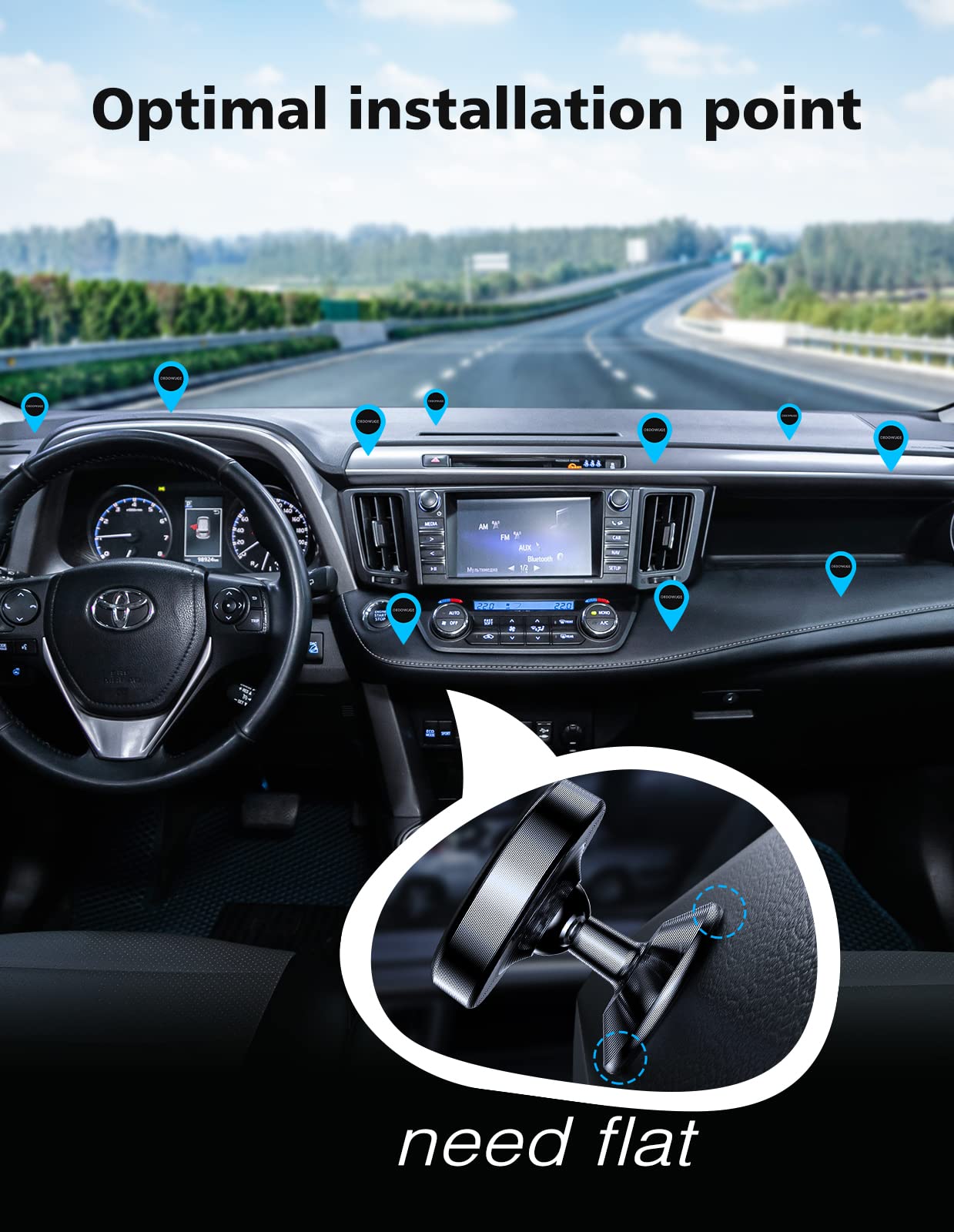 Niyevn [2 Pack Magnetic Phone Holder Car,[360Rotation] Car Mount Magnet,[4 N52 Magnets] Super Magnetic Force Is Suitable For Mos