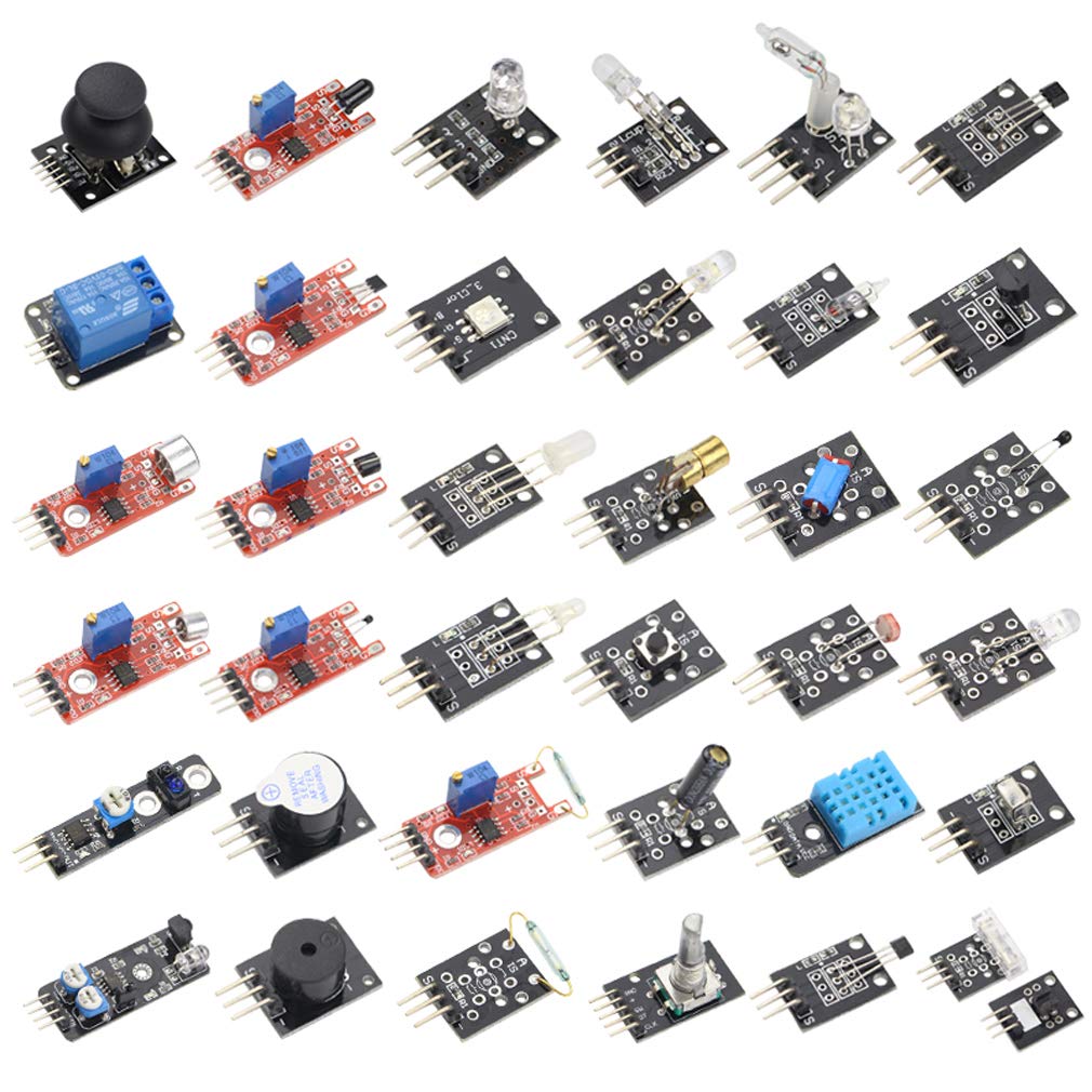 Hiletgo 37 Sensors Assortment Kit 37 Sensors Kit Sensor Starter Kit For Arduino Raspberry Pi Sensor Kit 37 In 1 Robot Projects S