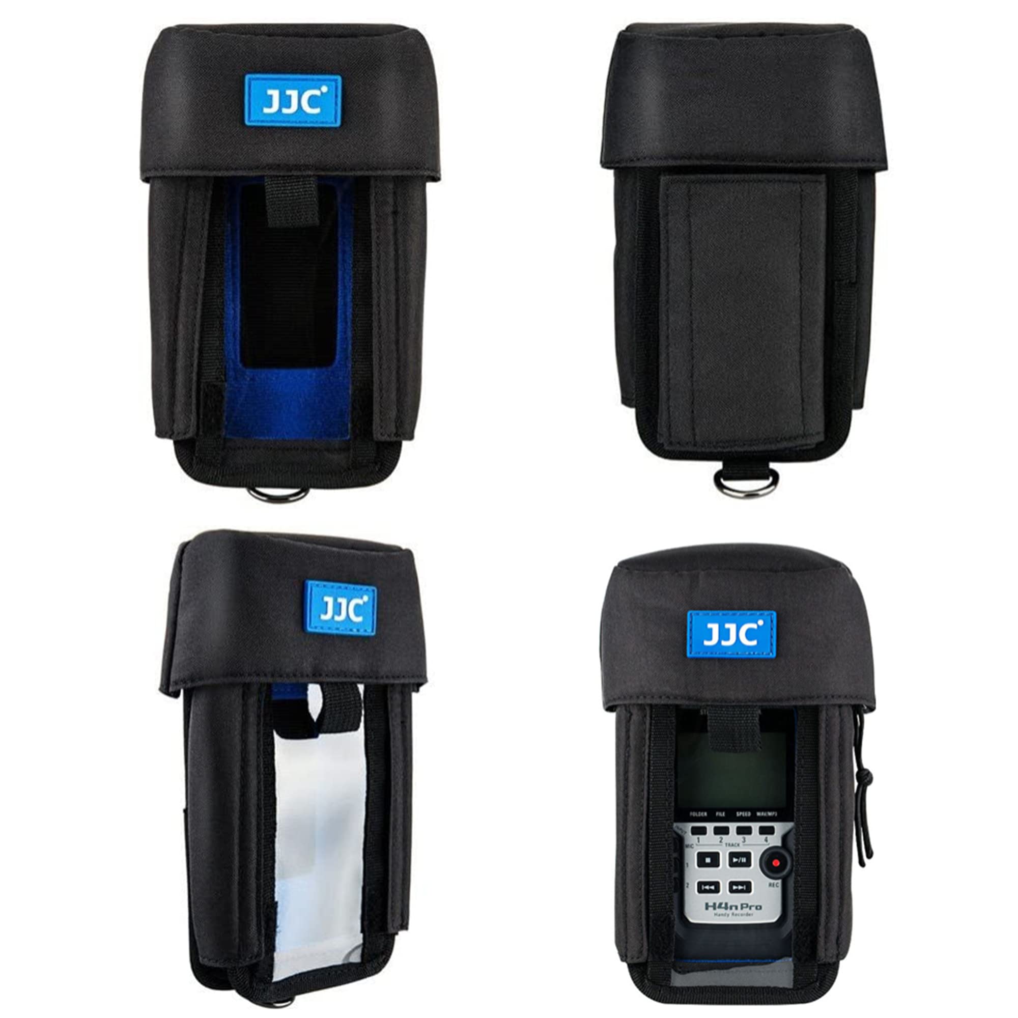 Jjc H4N Protective Carrying Storage Pouch Case Bag For Zoom H4N Pro All Black & Tascam Dr 40 Handy Portable Recorder Replaces Zo