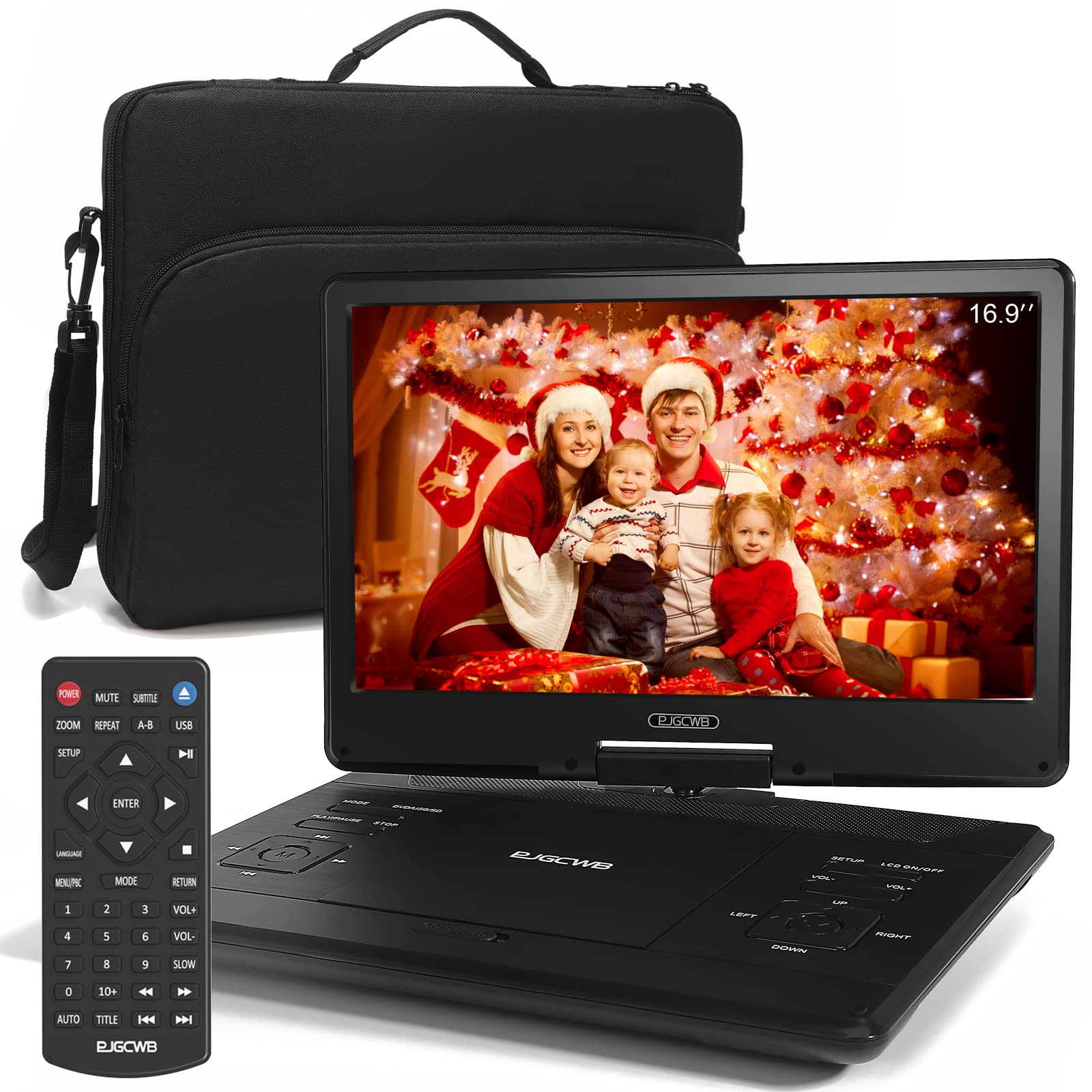 16.9'' Portable Dvd Player With 14.1'' Large Hd Screen,High Volume Speaker,With Extra Carrying Bag,Supports 4 6 Hours Built In B
