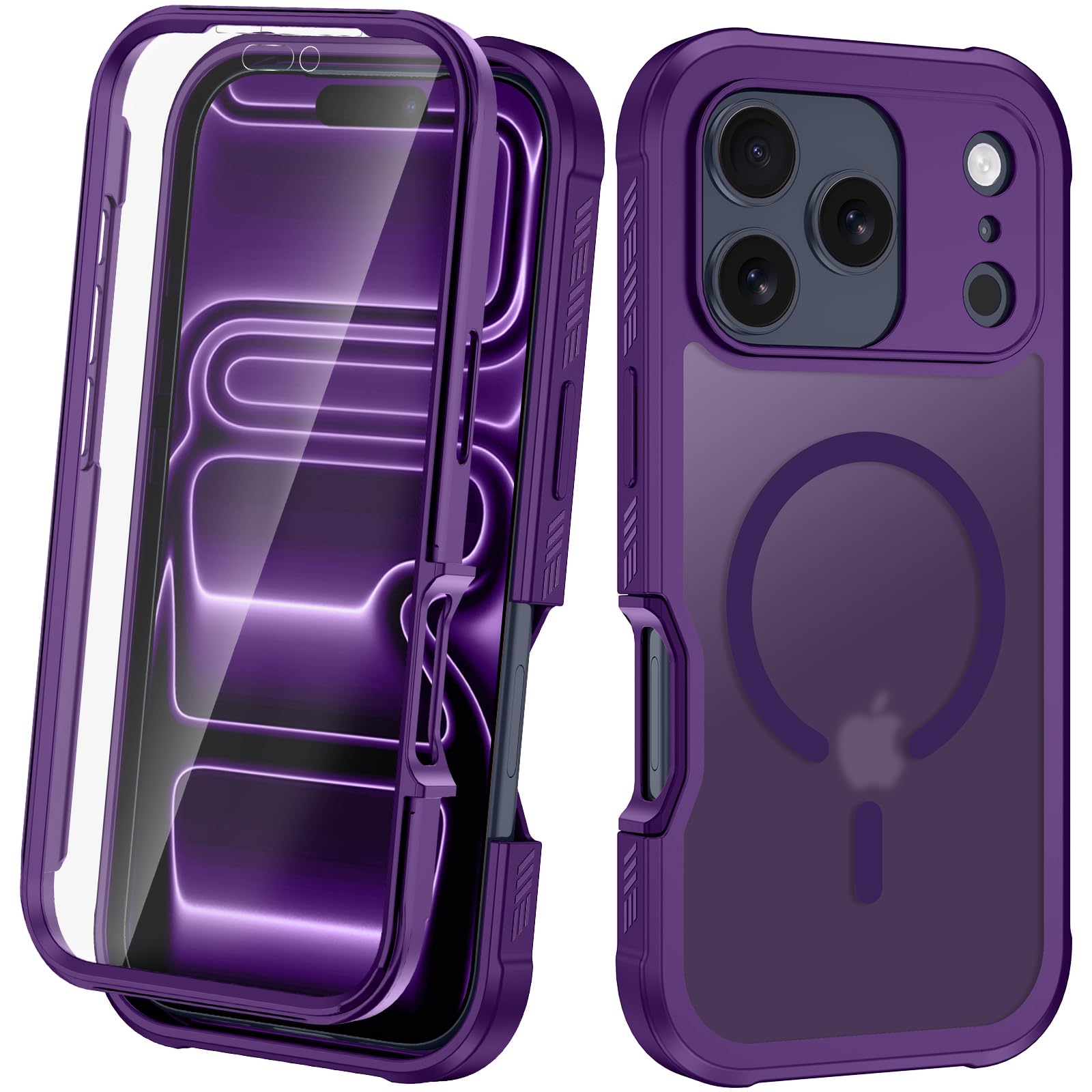 Avocase Magnetic for iPhone 17 Pro Case Built in Screen Protector [Compatible with MagSafe] Military-Grade Protection Full Body 