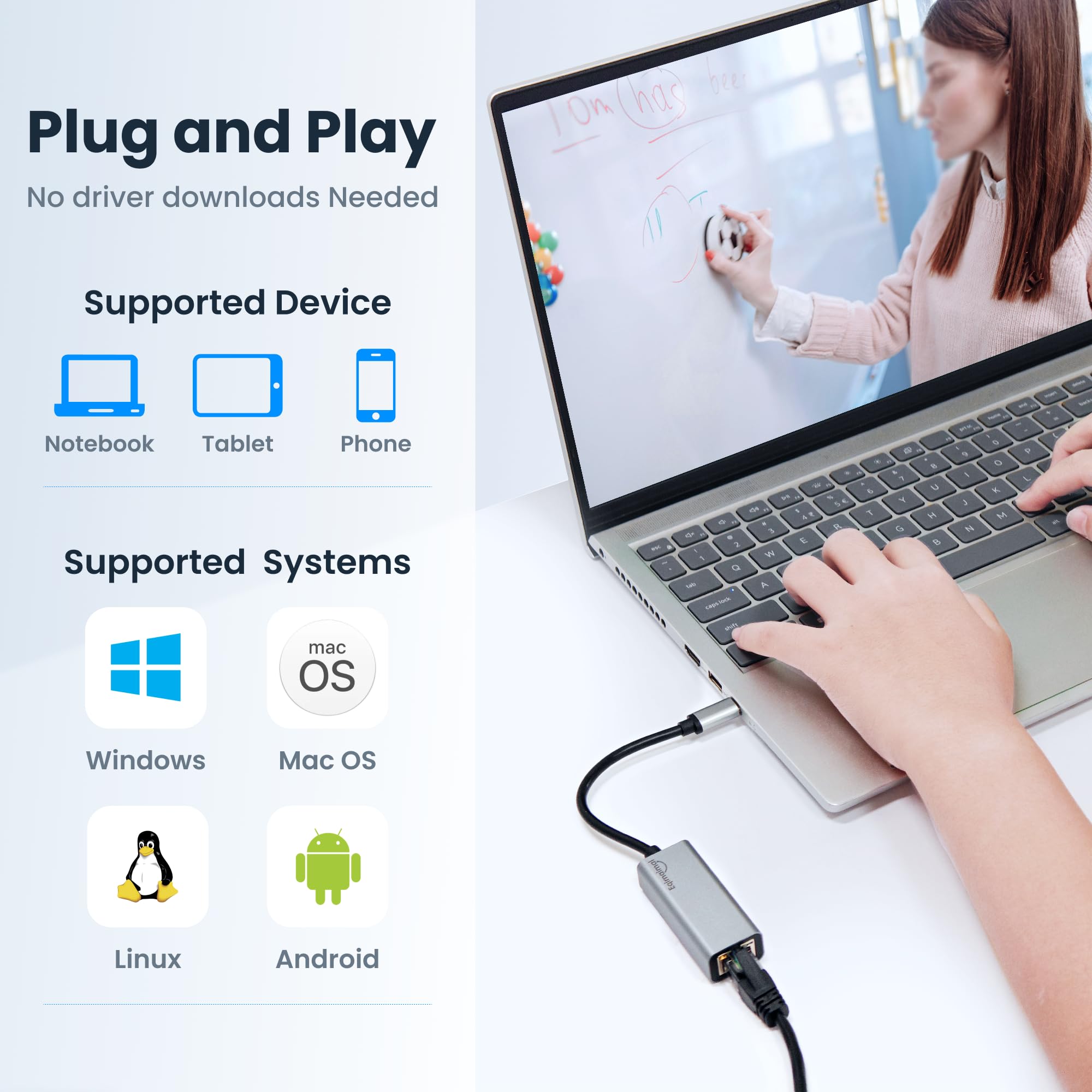 Usb C To Ethernet Adapter,Usb C Ethernet Adapter, Ethernet To Usb C Adapter,Typec To Rj45 Ethernet Adapter 1Gbps Gigabit Etherne