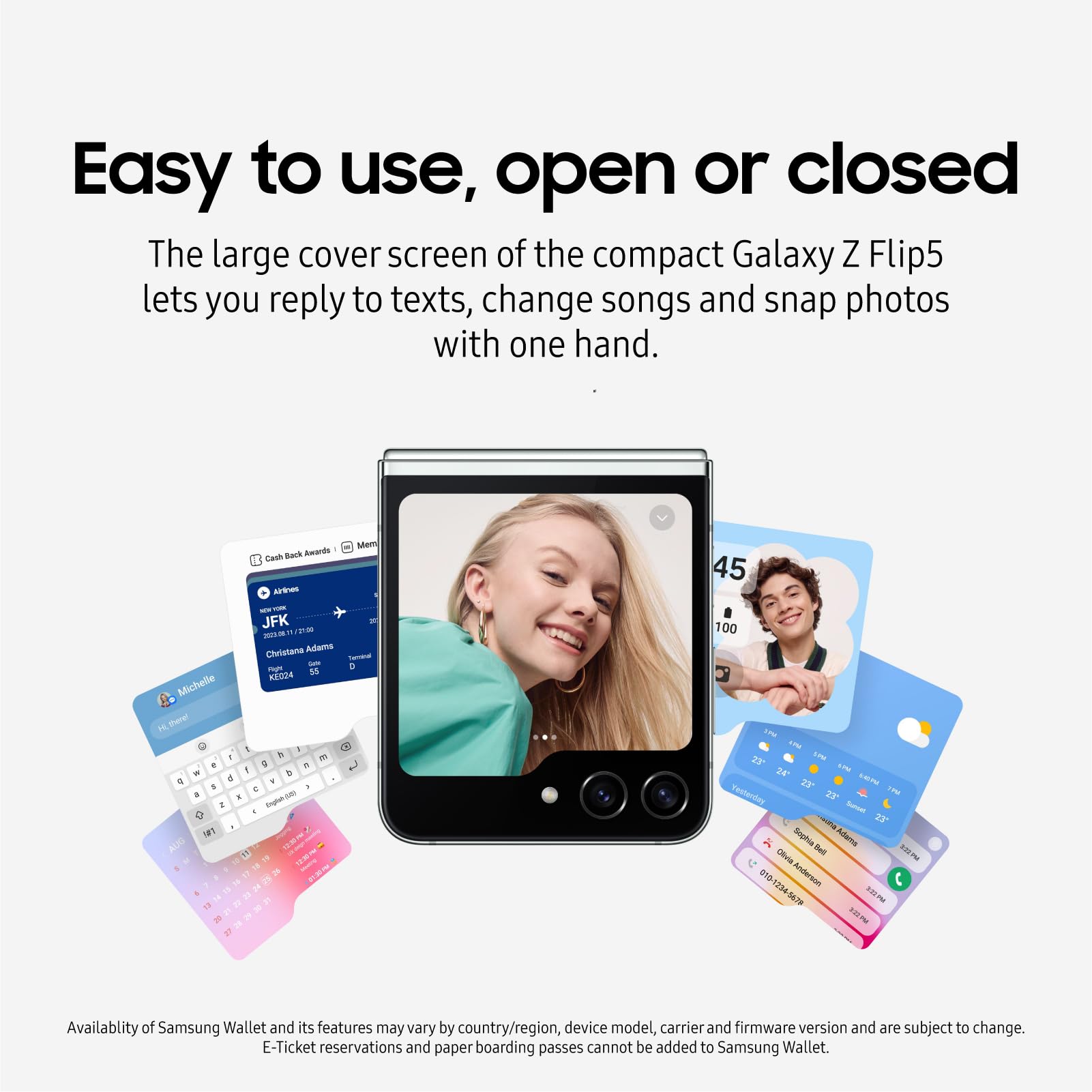 Samsung Galaxy Z Flip5 Ai Phone, 256 Gb Unlocked Android Smartphone, Compact, Foldable Design, One-Hand Control, Best Selfies, F