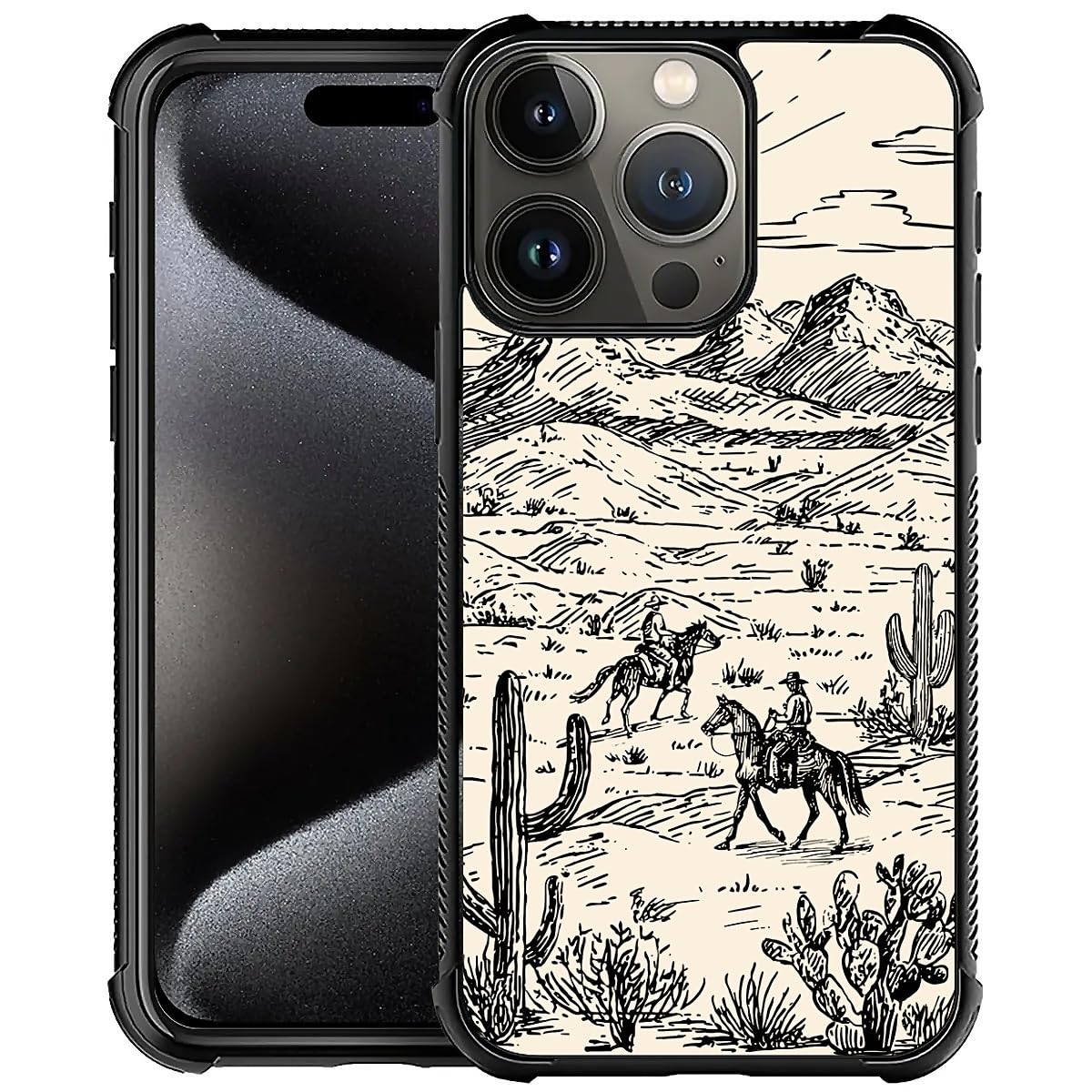 Deaorew for iPhone 16 Pro Case | Classic Slim Cover Design | Cowboy Wild West