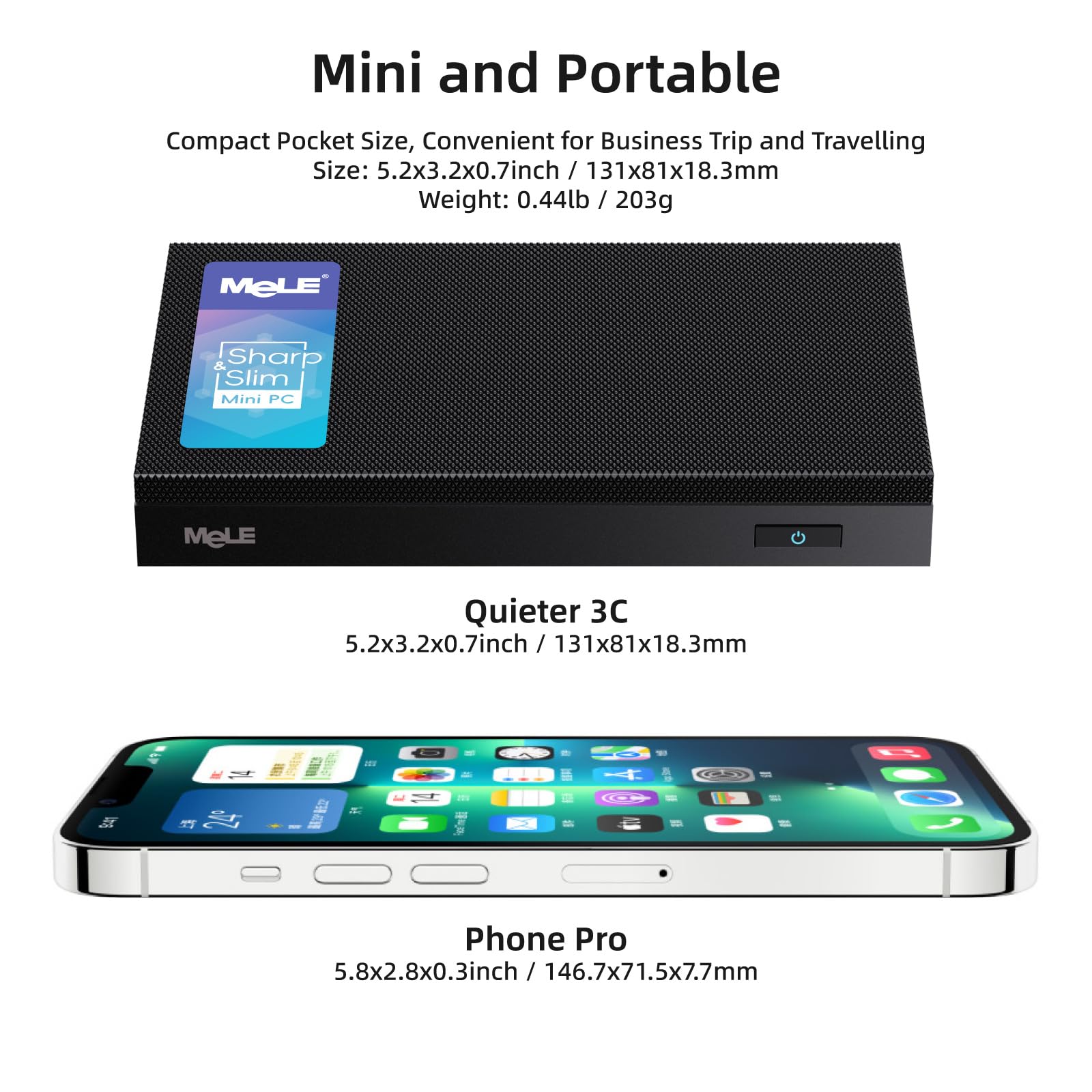 Mele Quieter3C Fanless Mini Pc N5105 8Gb 128Gb Small Desktop Computer Triple Display Dual Hdmi Micro Pc Wifi 5 Bt5.1 Ethernet Un