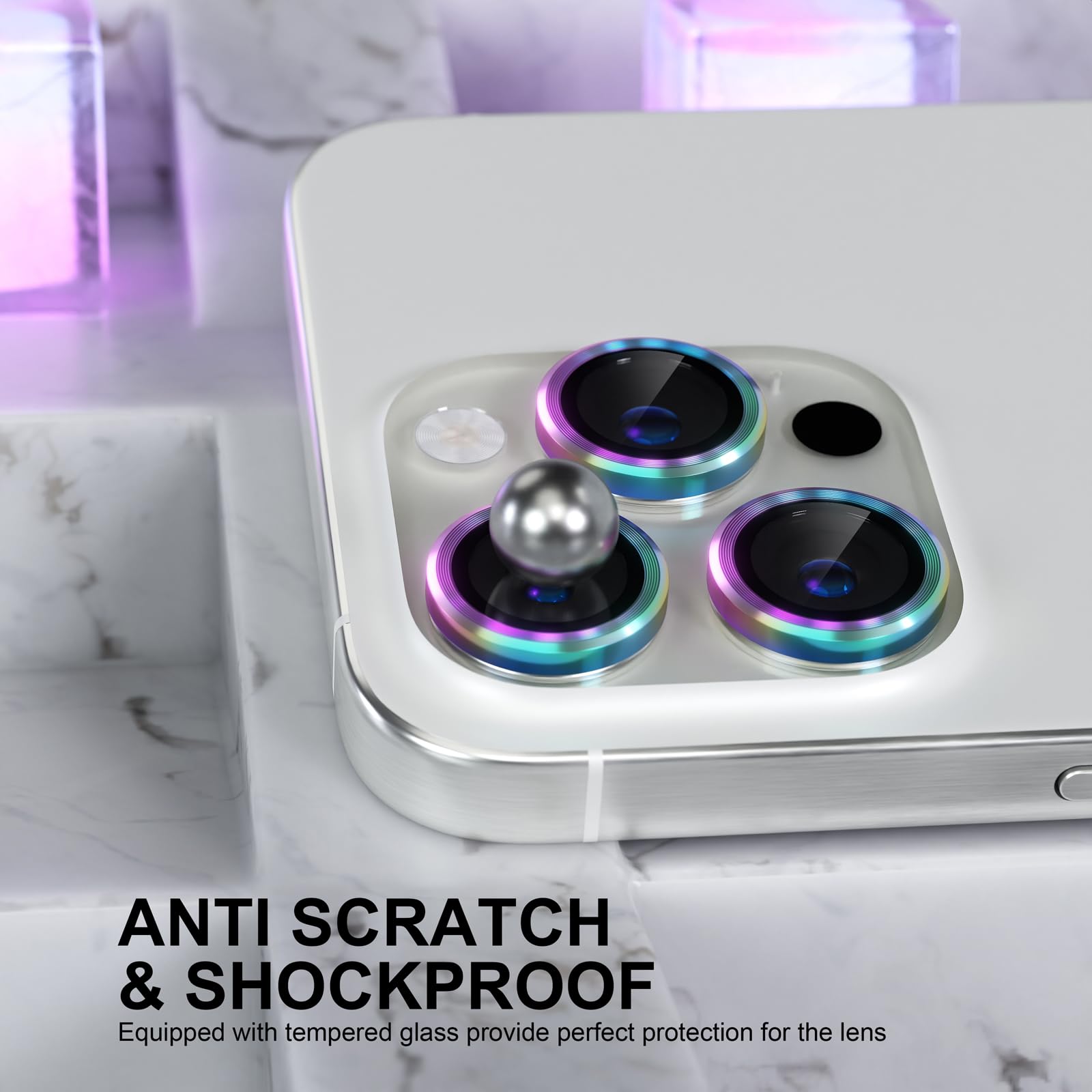 Choiche Compatible For Iphone 16 Pro/Iphone 16 Pro Max Camera Lens Protector, 9H Tempered Glass Camera Cover Screen Protector Me