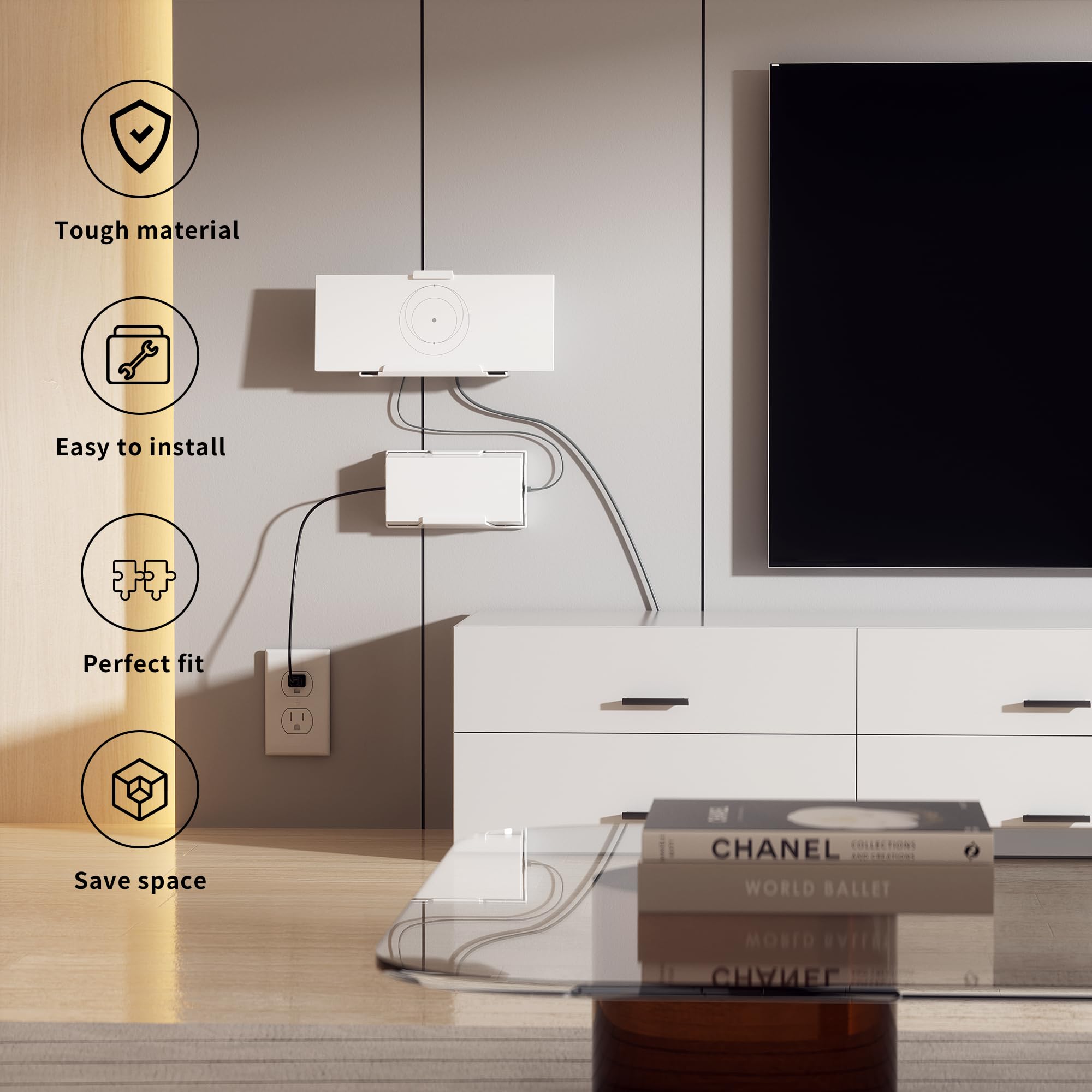 Starlink Gen 3 Router Wall Mount With Standard Power Supply Mount; Starlink V3 Abs Mounting Bracket Kit, Starlink Accessories Fo