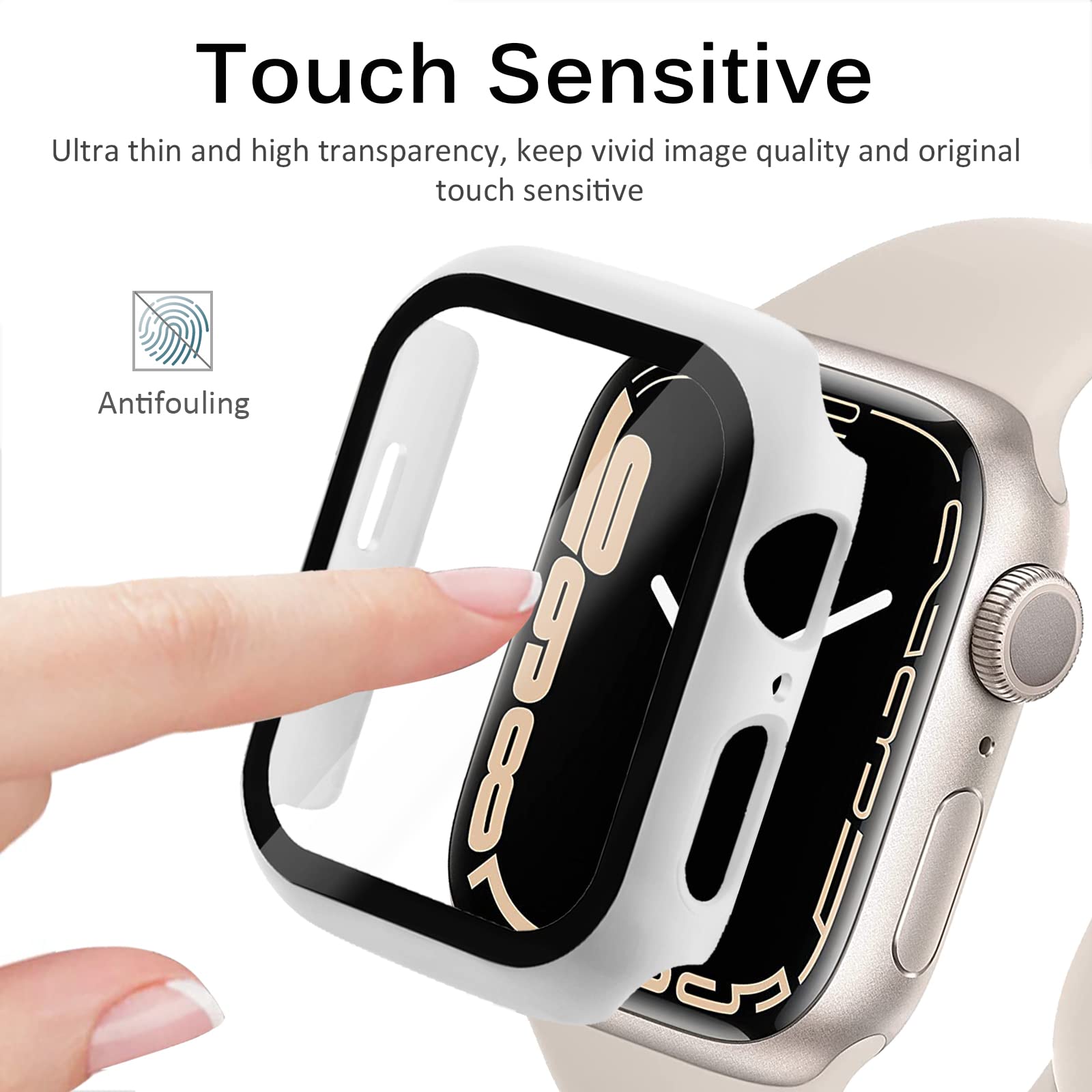 Miimall Compatible Apple Watch 40Mm Case Se 2022 Shell With Screen Protector Anti Scratch Shockproof Hard Pc And Tempered Glass