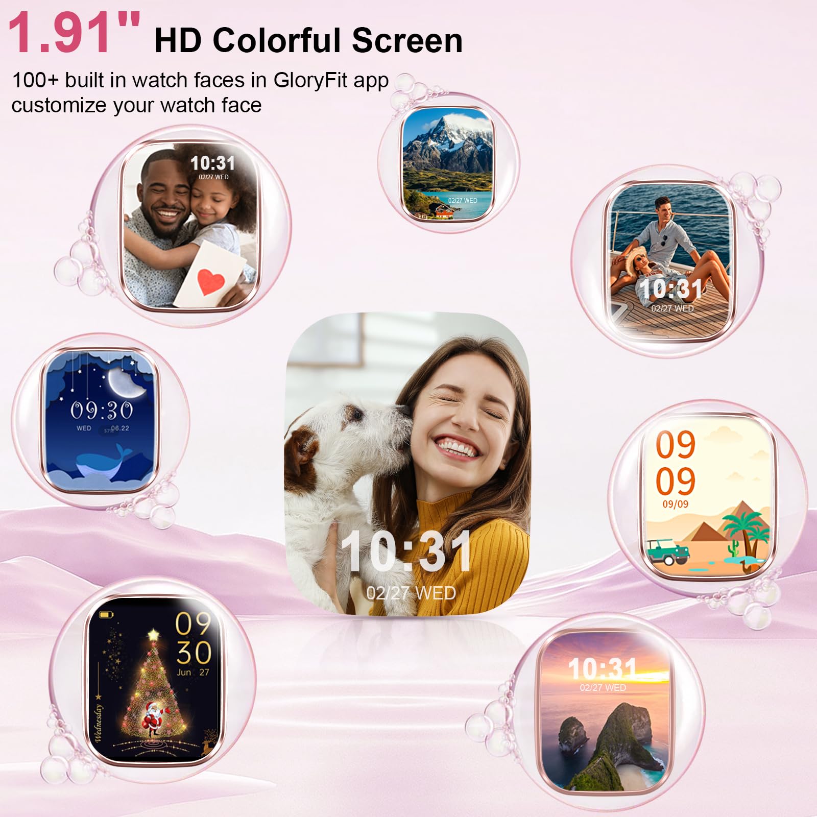 Kuizil Smart Watch, 1.91 '' Smartwatch For Men Women (Answer/Make Call), Fitness Tracker With 100+ Sport Modes, Ip68 Waterproof,