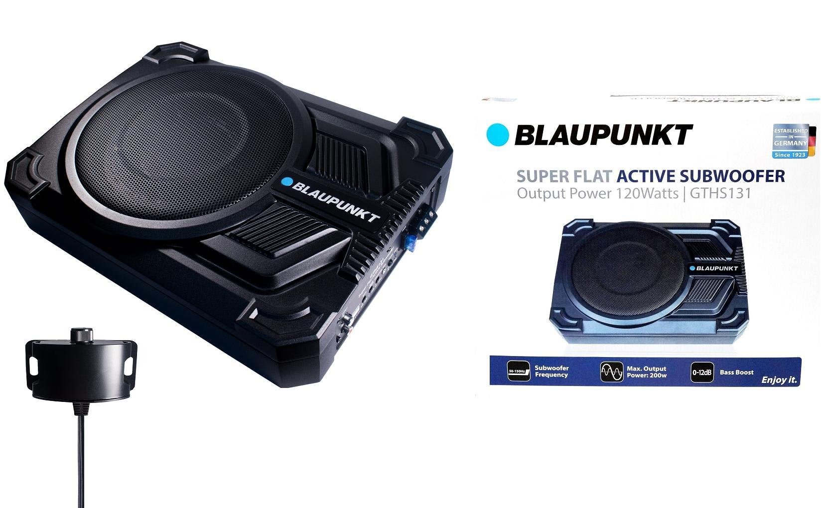 Blaupunkt Gths131 200W 10'' Car Under Seat Super Slim Powered Subwoofer Enclosed