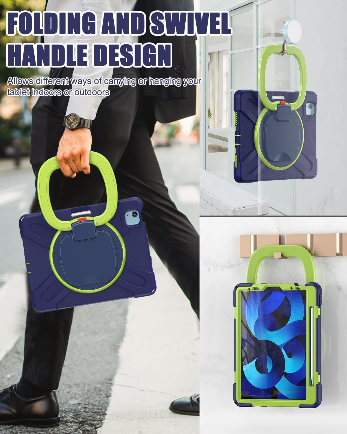 Braecn Ipad Air 5Th/4Th Case, Ipad Pro 11 4Th/3Rd/2Nd/1St Gen Case   Shockproof W/Screen Protector, Shoulder Strap, Hand Grip, P