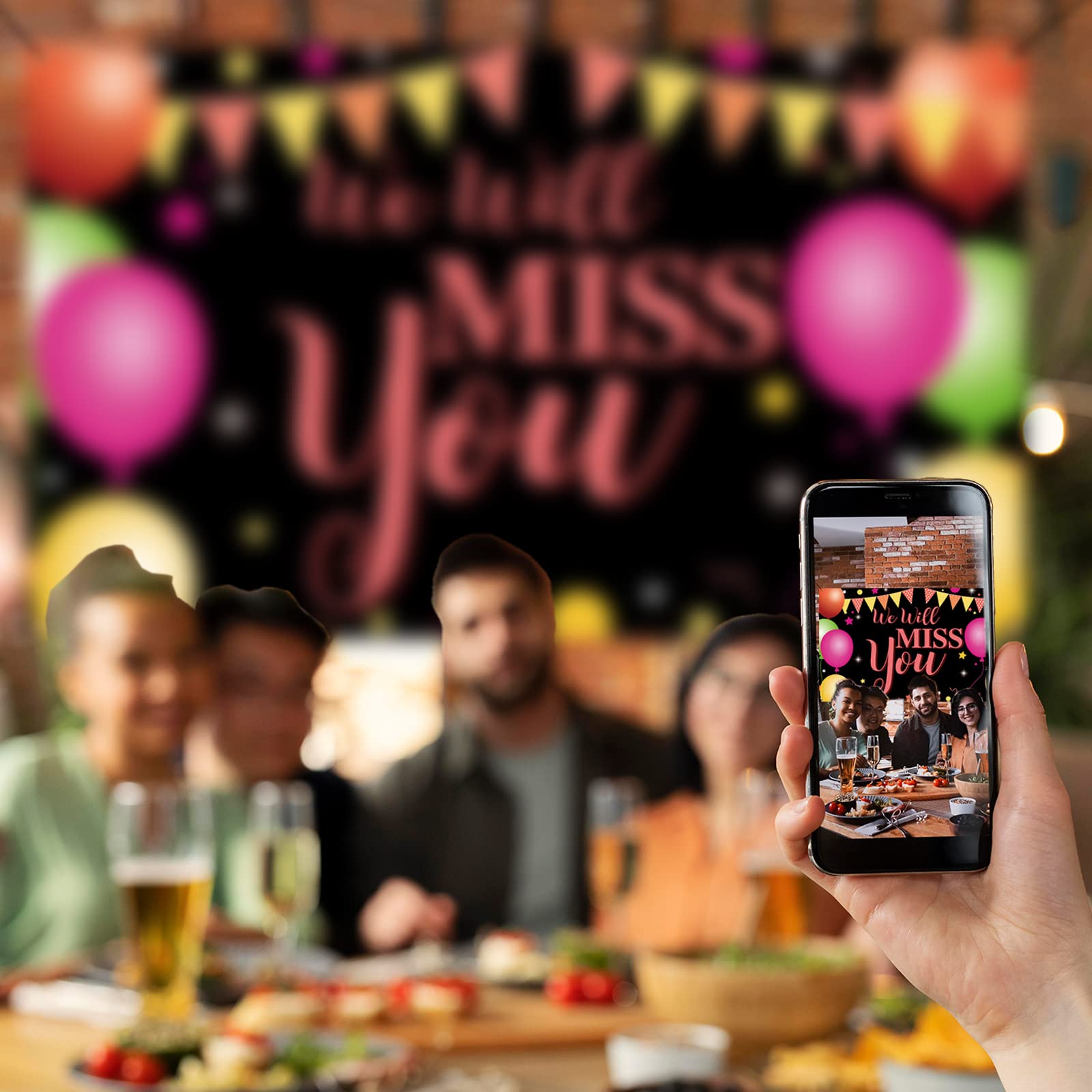 We Will Miss You Banner, Going Away Party Decorations, Backdrop Photo Props For Graduation Farewell Retirement Goodbye Promotion