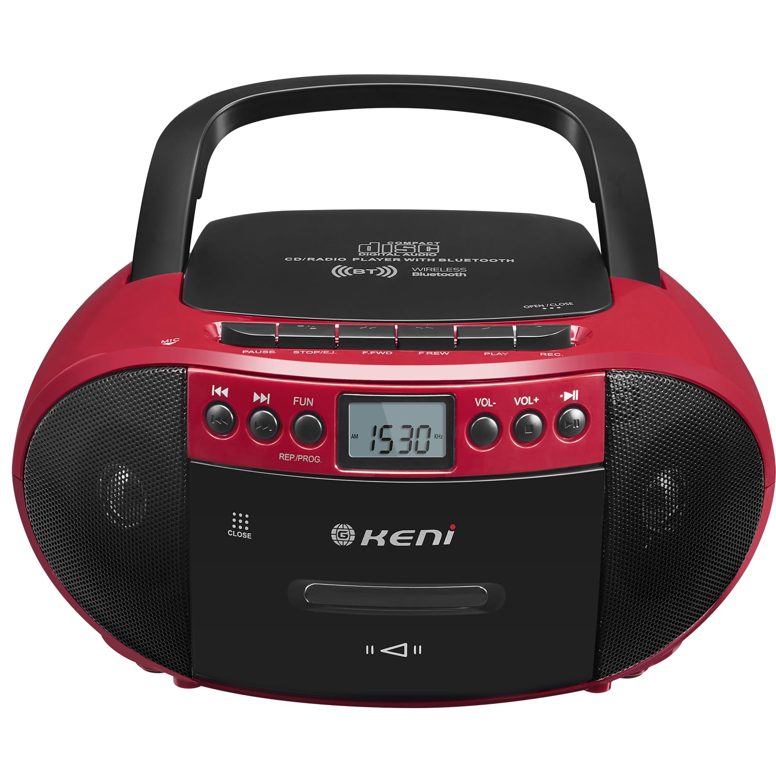 G Keni Portable CD and Cassette Player Boombox Combo, Casette Tape Recorder with Remote, AM FM Radio, USB Playback with Earphone