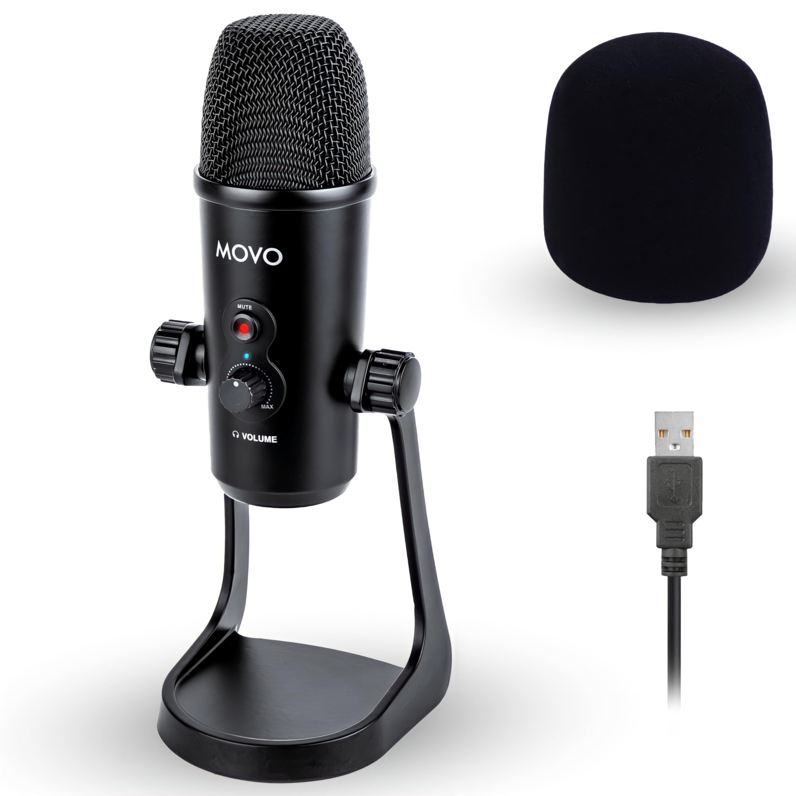 Movo Um700 Computer Condenser Usb Gaming Mic With Adjustable Pickup Patterns   Microphone For Pc, Ps5, Podcasting, Streaming, As