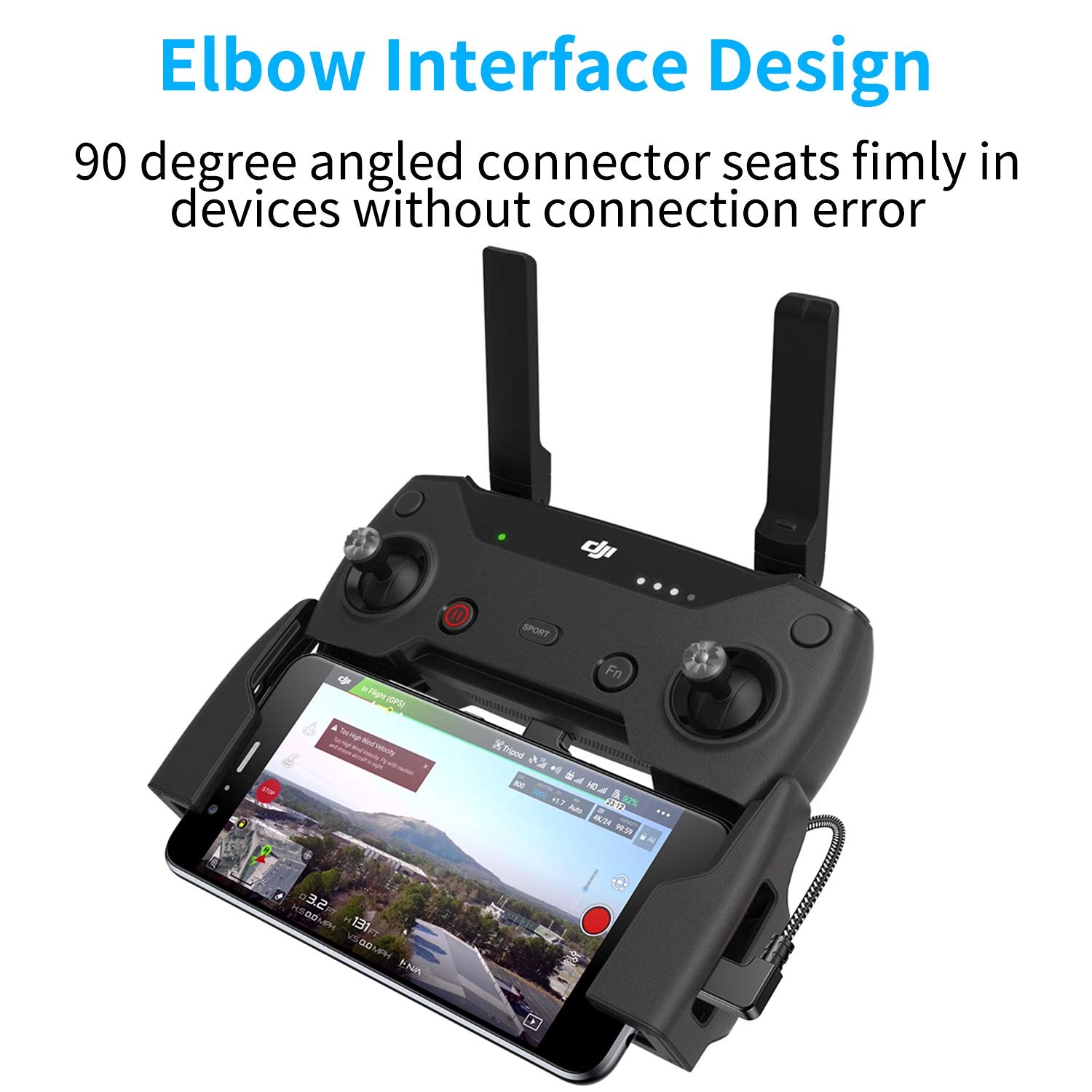 1Ft 90 Degree Micro Usb To Micro Usb Android Phone Tablet Otg Data Cable Right Angle Connector Wire Cord For Dji Spark, Mavic Pr