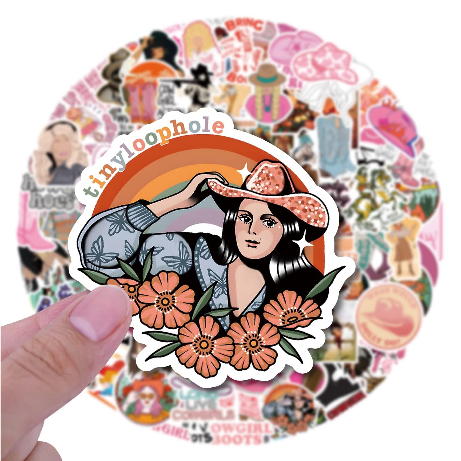 Wqowehi 110 Pcs Cowgirl Stickers Vinyl Western Stickers For Water Bottles, Cowgirl Hats, Laptops, Scrapbooking, Skateboards, Sno