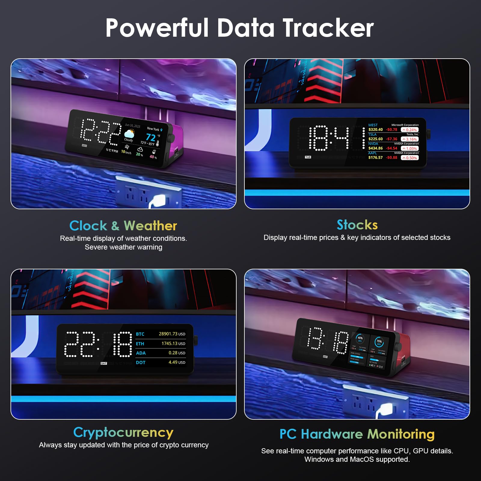 Usb C Laptop Docking Station (7-In-1) With Screen, Multiple Built-In Apps, Hdmi 4K@60Hz, 90W Max Power Delivery, 1 Gbps Ethernet