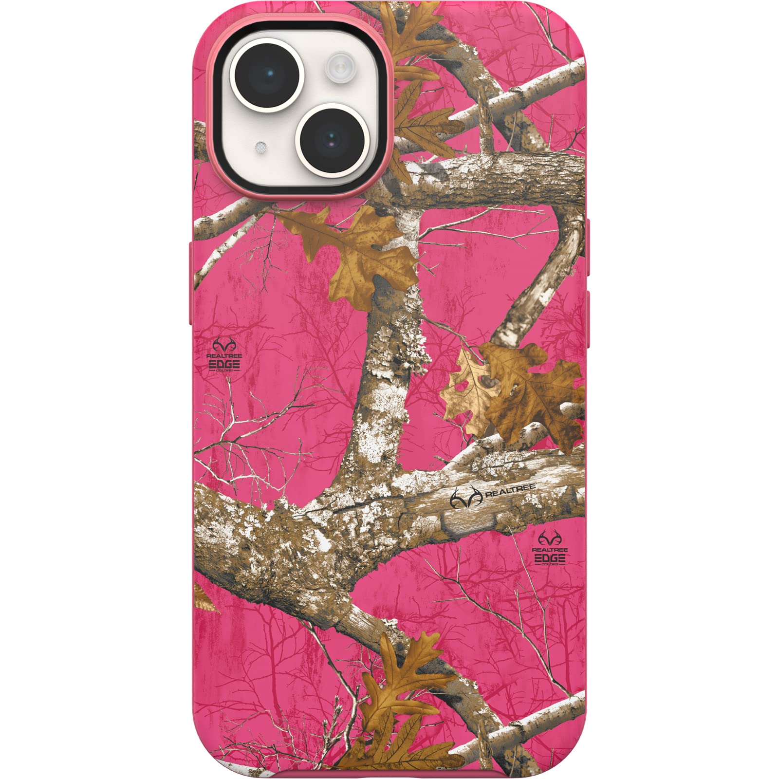 Otterbox Iphone 14 & Iphone 13 Symmetry Series+ Case   Realtree Flamingo Pink (Camo), Ultra Sleek, Snaps To Magsafe, Raised Edge
