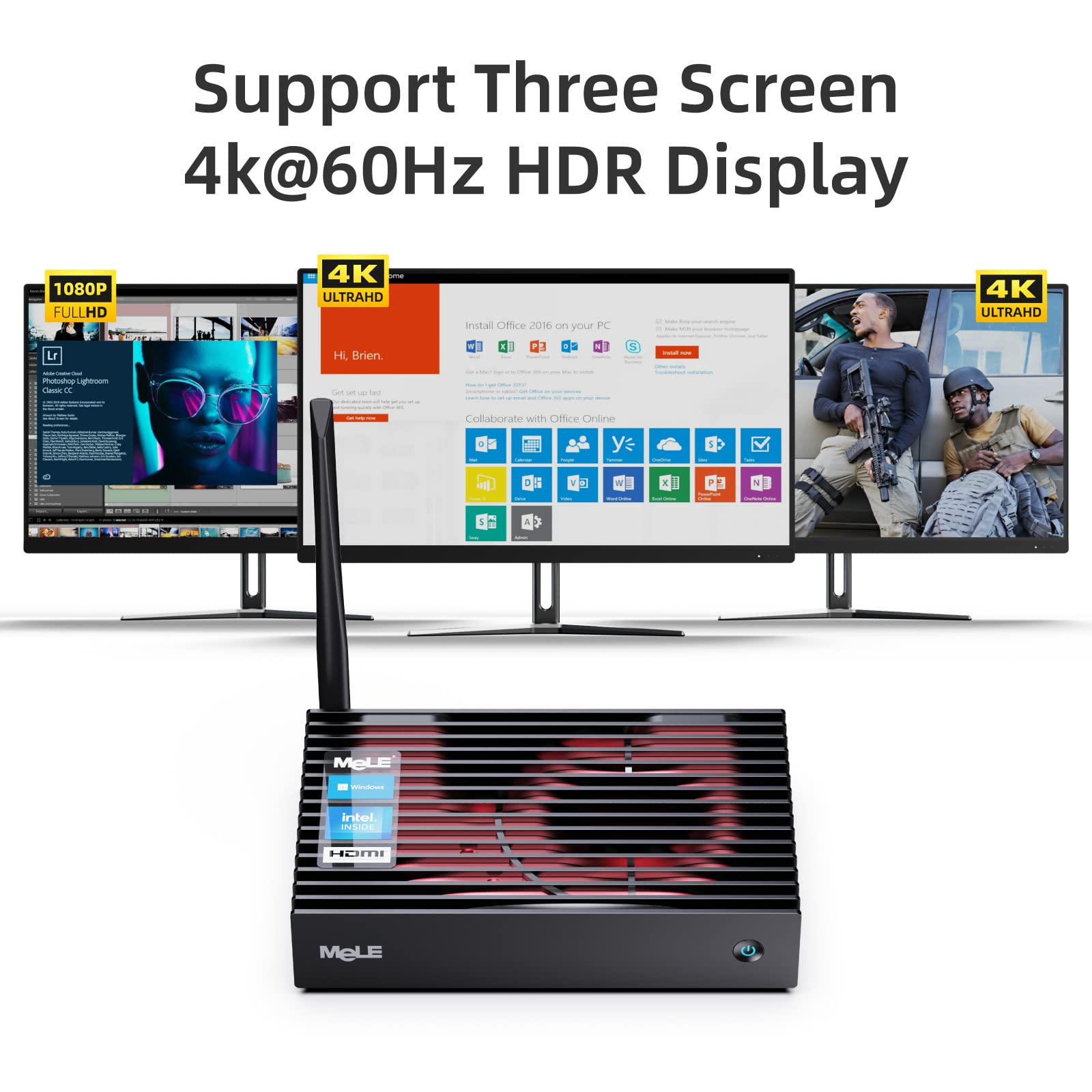 Mele Mini Pc Fanless Pcg35Hd N5105 Windows 11 Pro Micro Computer 8Gb 128Gb Small Desktop Server Three Monitor 4K Wifi6 Gigabit E