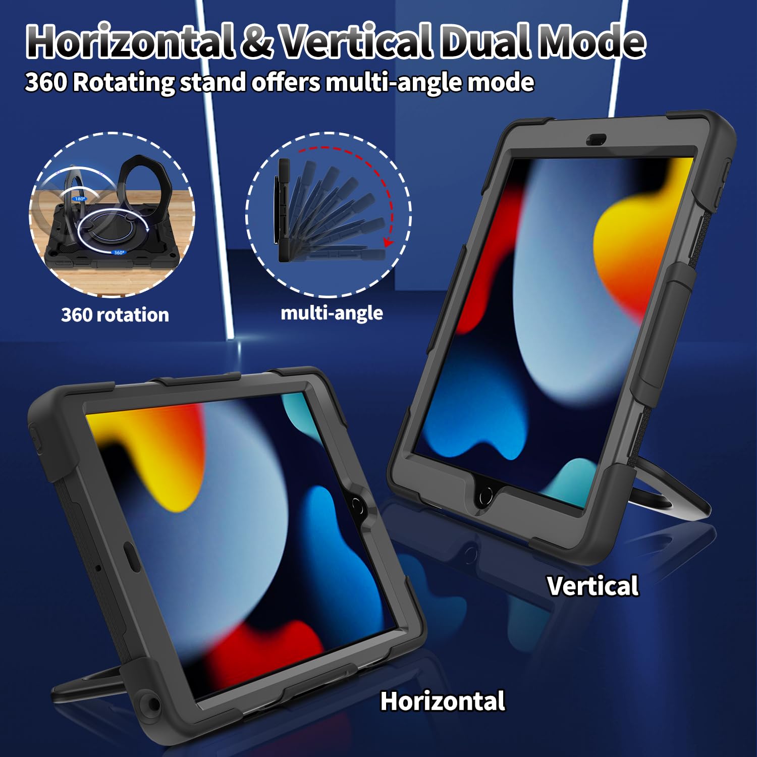 Roiskin Kids Case For Ipad 9Th 8Th 7Th Generation 10.2 Inch (2021 2020 2019)?15Ft Drop Protection? 360 Rotating Kickstand Should