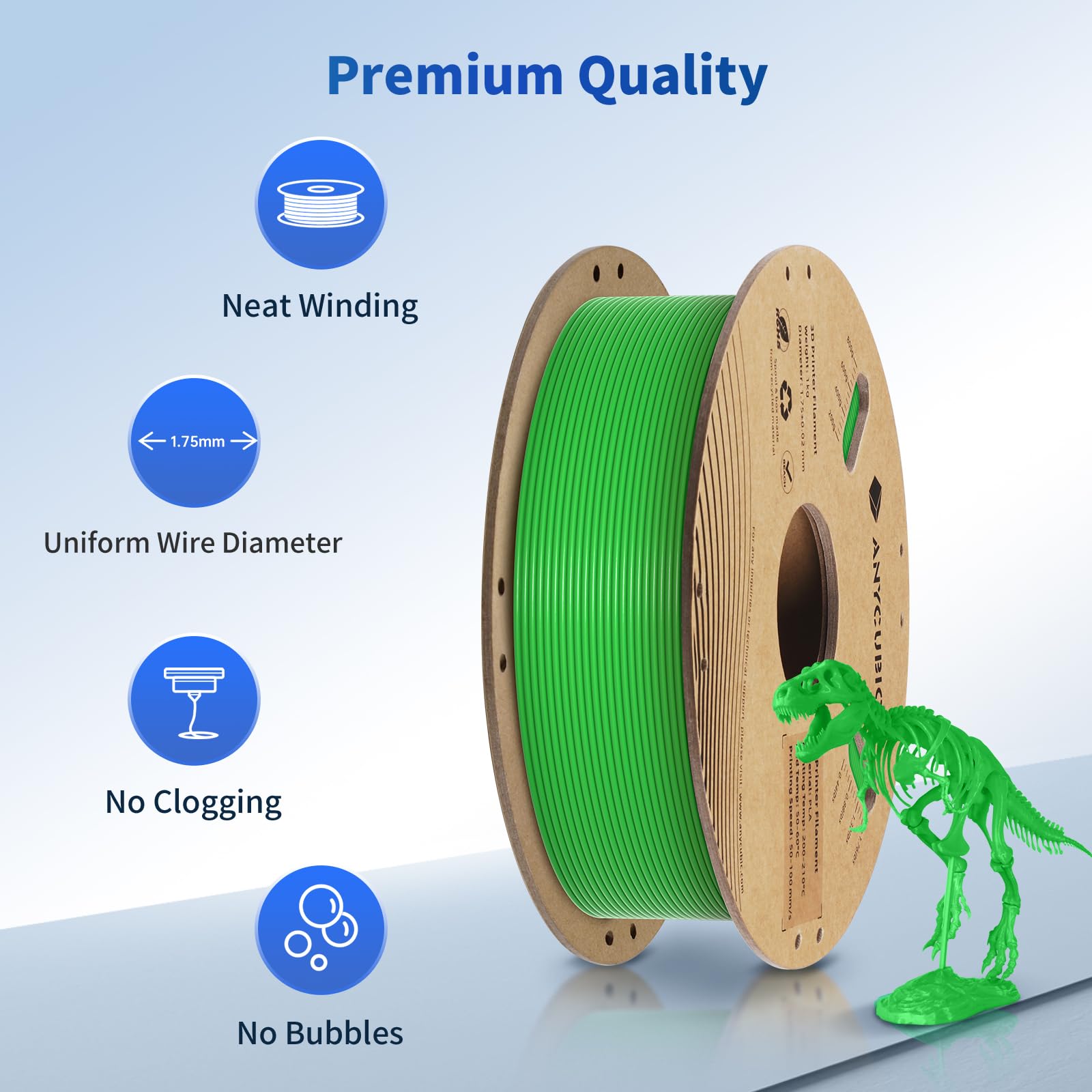 Anycubic Pla 3D Printer Filament, Rfid 3D Printing Pla Filament 1.75Mm Dimensional Accuracy +/  0.02Mm, 1Kg Spool (2.2 Lbs), Cla