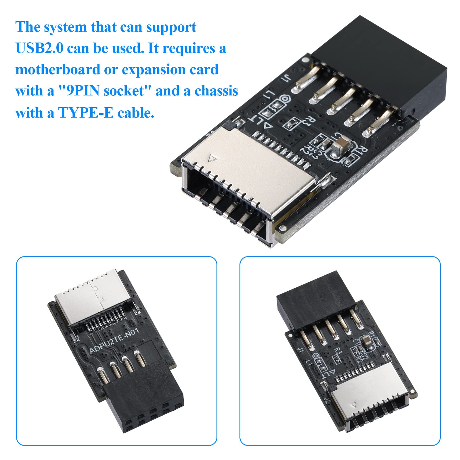 Mzhou Usb 2.0 Front Panel Header Usb 9Pin To Usb 2.0 Type E Internal Adapter