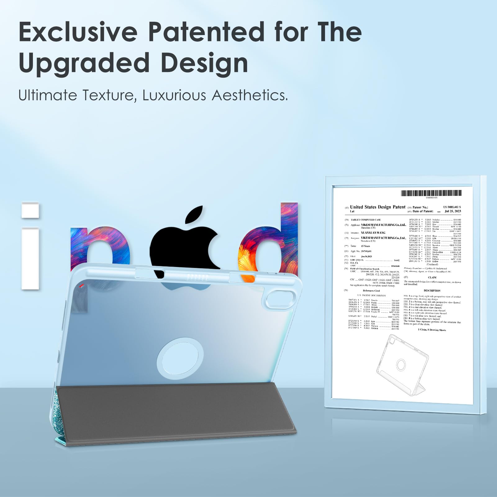 Vikesi For Ipad 10Th Generation Case 10.9 Inch Released In 2022, Matte Slim Hard Back, Soft Tpu Frame, Pencil Holder And Auto Sl