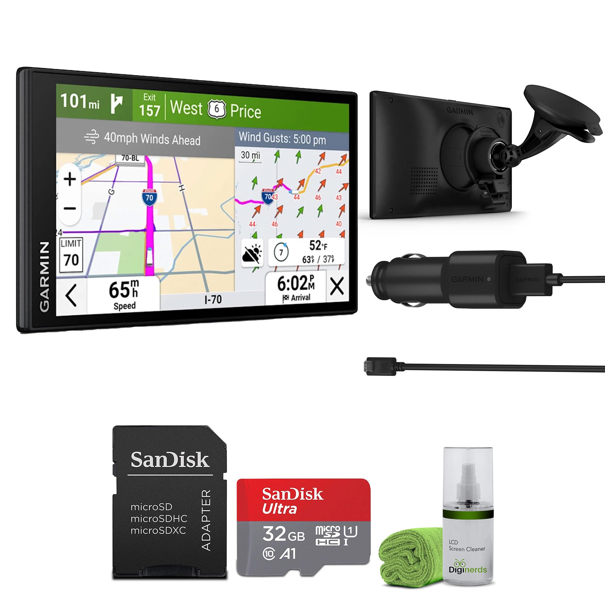 Garmin Dezl OTR620 GPS Truck Navigator 6 Display Touchscreen, Commercial GPS Navigation for Semi Trucker Driver Bundle with 32GB