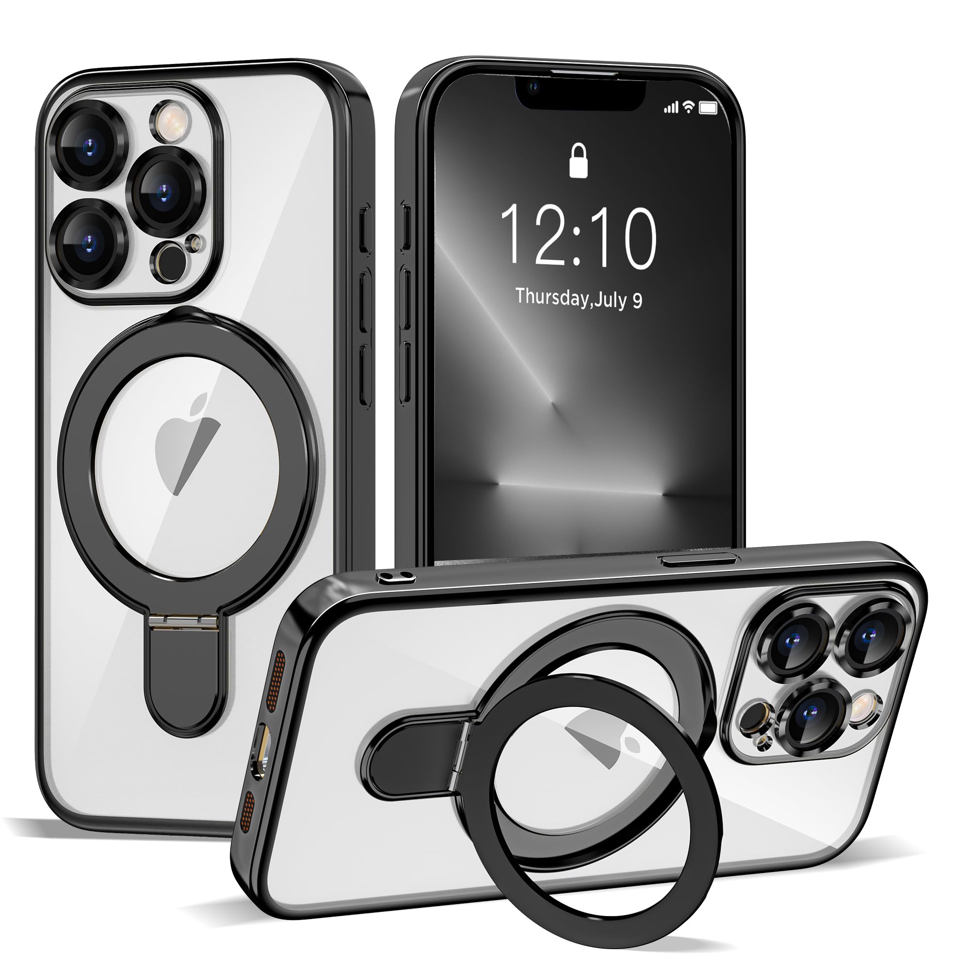 ETPESOK Compatible with iPhone 13 Pro Case with Invisible Magnetic Ring Stand [Compatible with Mag-Safe] [Full Camera Lens Prote