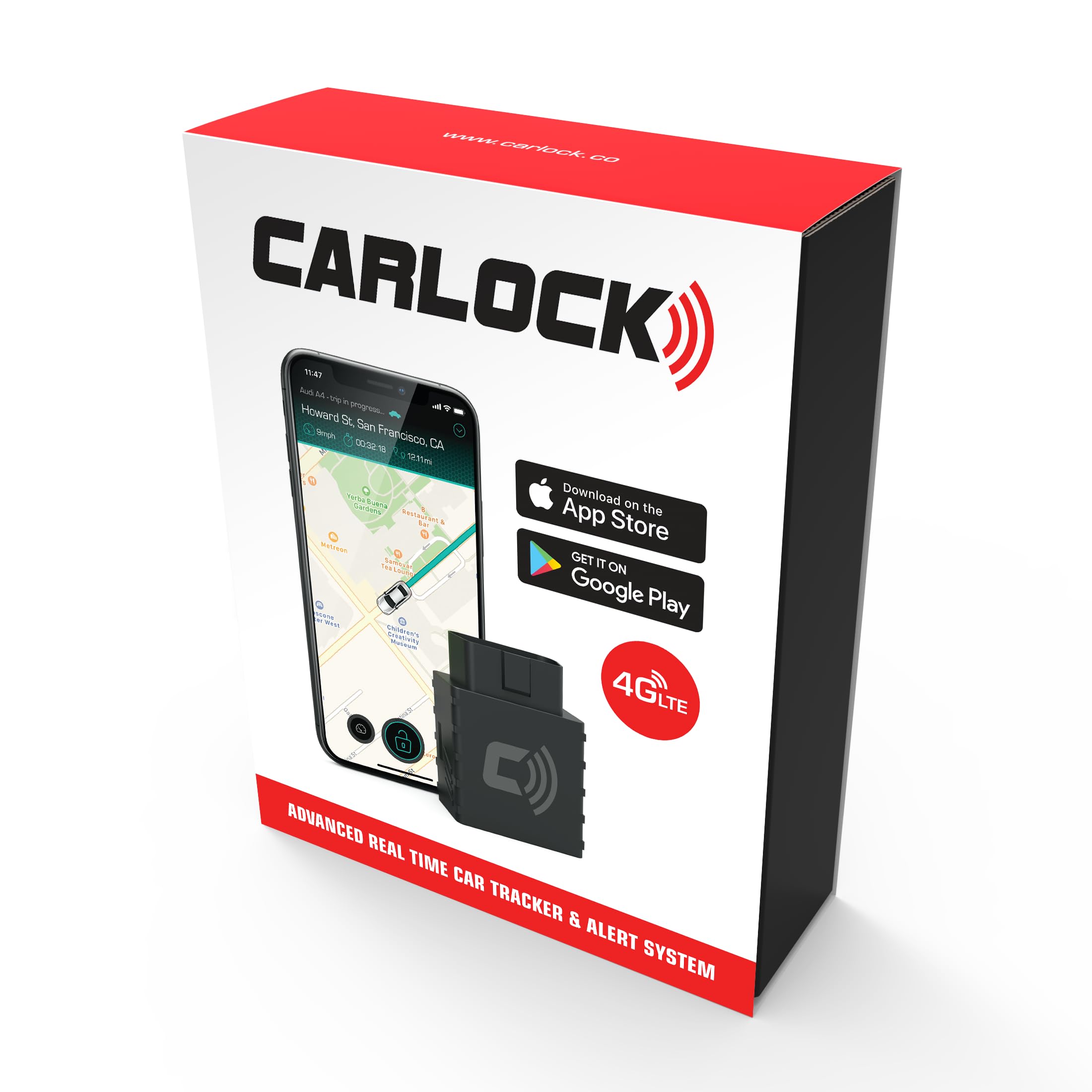 Carlock Anti Theft Car Device   Real Time 4G Car Tracker & Car Alarm System. Comes With Device & Phone App. Tracks Your Car In R