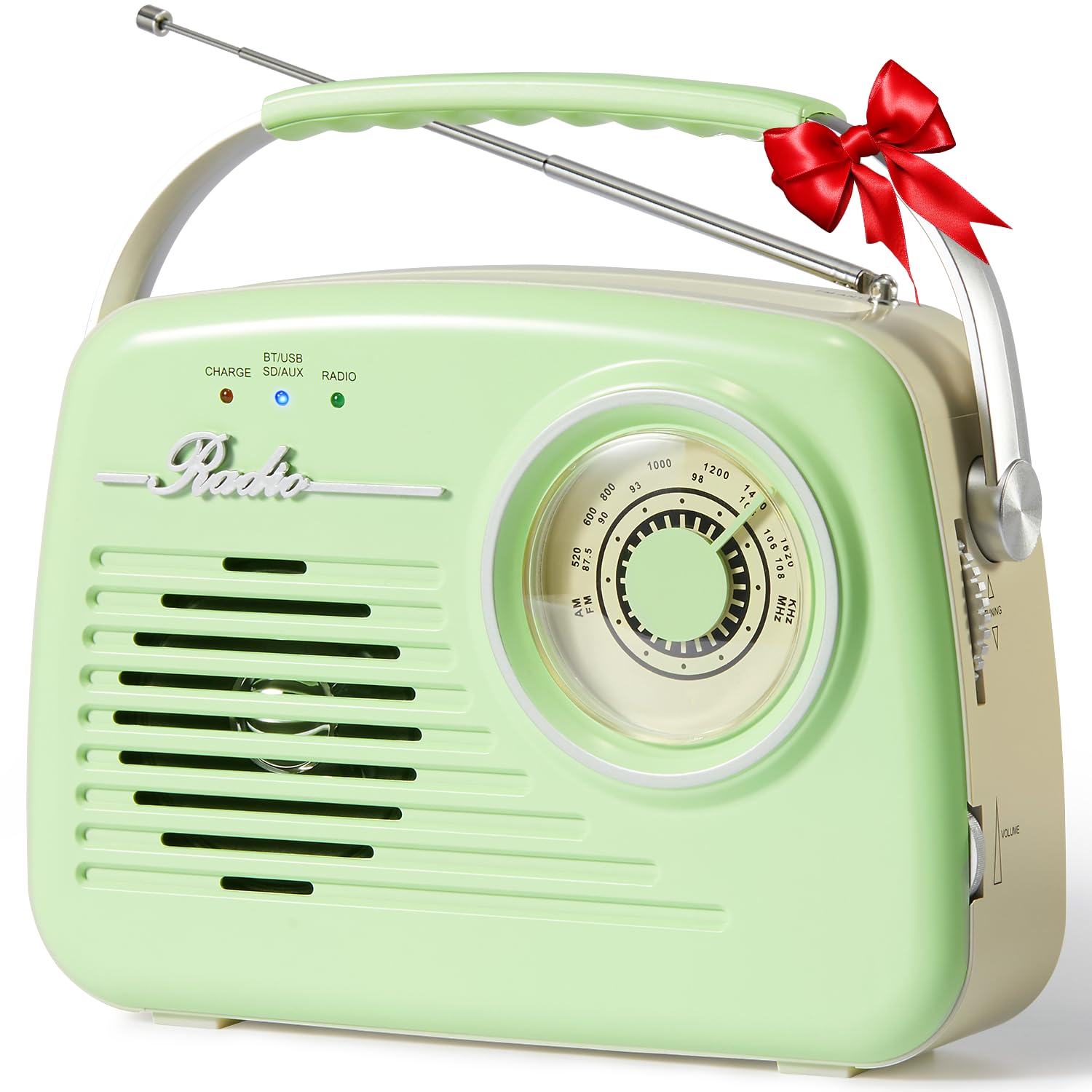 Small Radios Portable AM FM, Vintage Transistor Radio with Bluetooth, Battery Operated and Plug in Wall Retro Radio for Home/Out