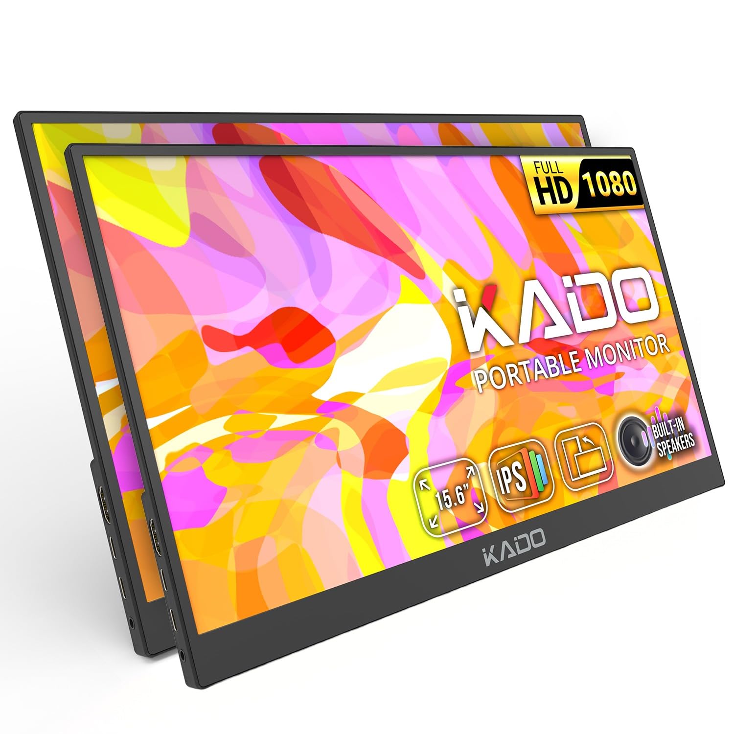 Kado 2-Pack Portable Monitor 15.6-Inch 1920x1080 USB-C HDMI IPS Display