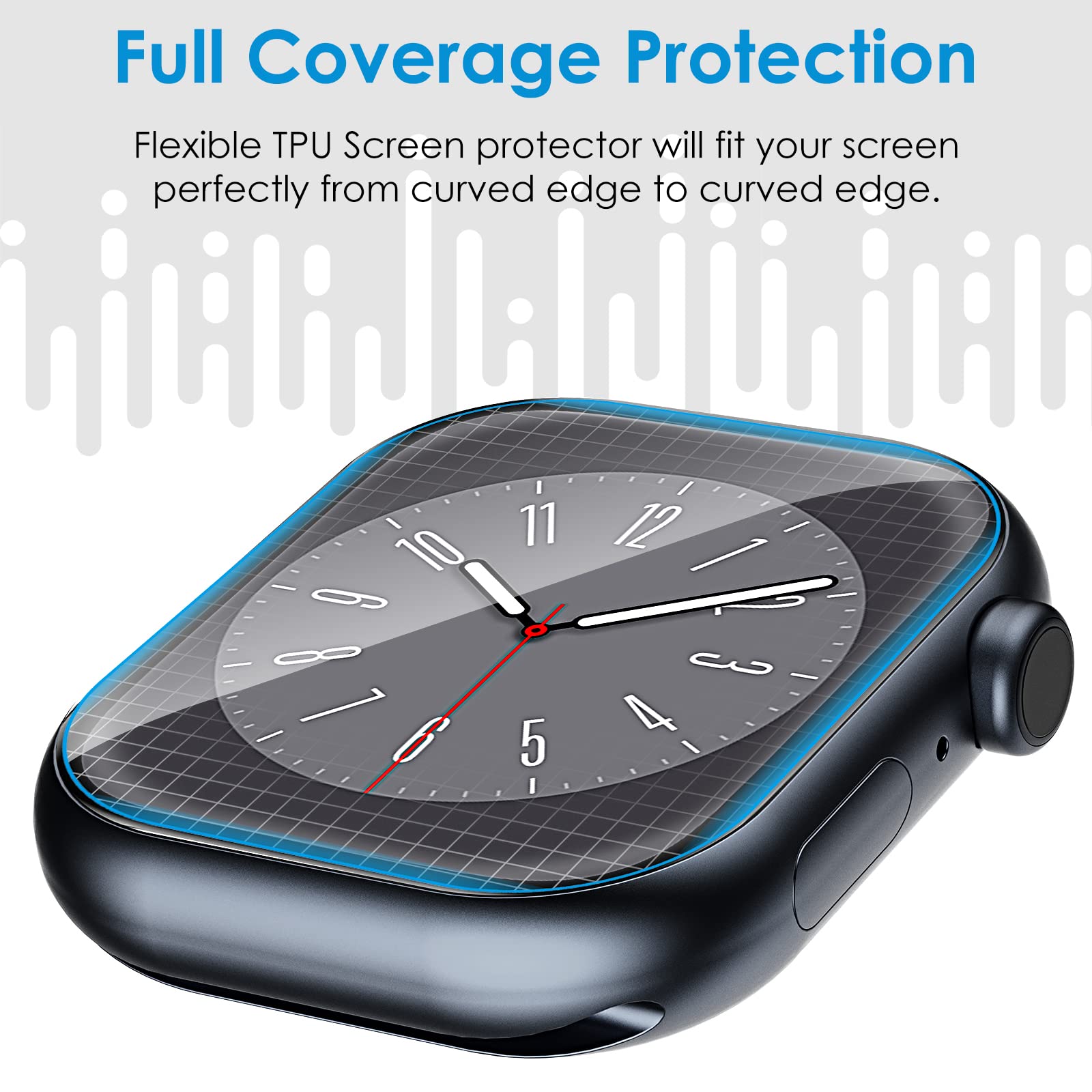 Uniqueme 8 Pack For Apple Watch Screen Protector 45Mm, Apple Watch Series 9/8/7 Screen Protector [Upgrade Flexible Film] Anti Sc