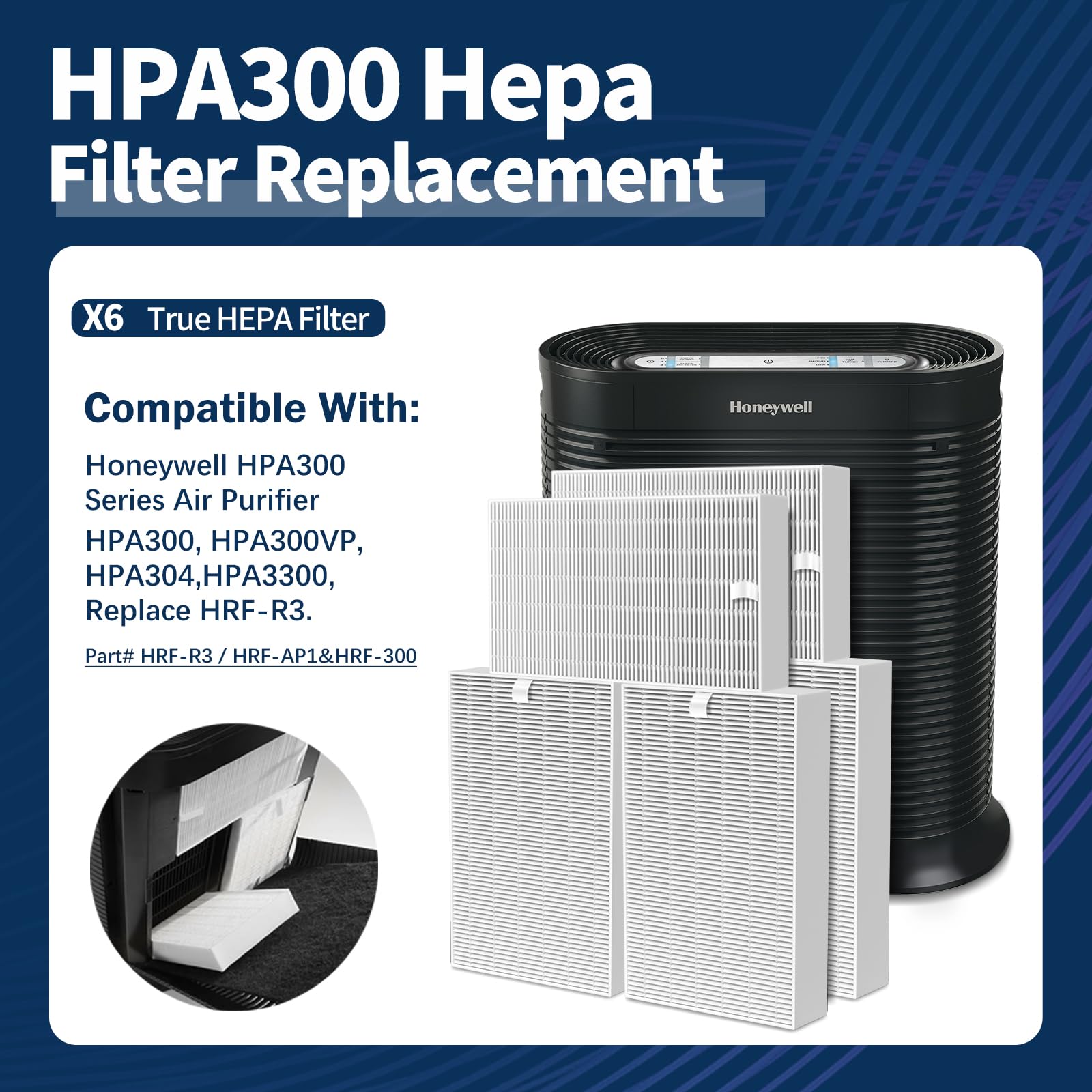 Lantiny Hpa300 Hepa Filter R Replacement For Honeywell Hpa300 Air Purifier Filters Compatible With Honeywell Hpa300 Hpa200 Hpa10